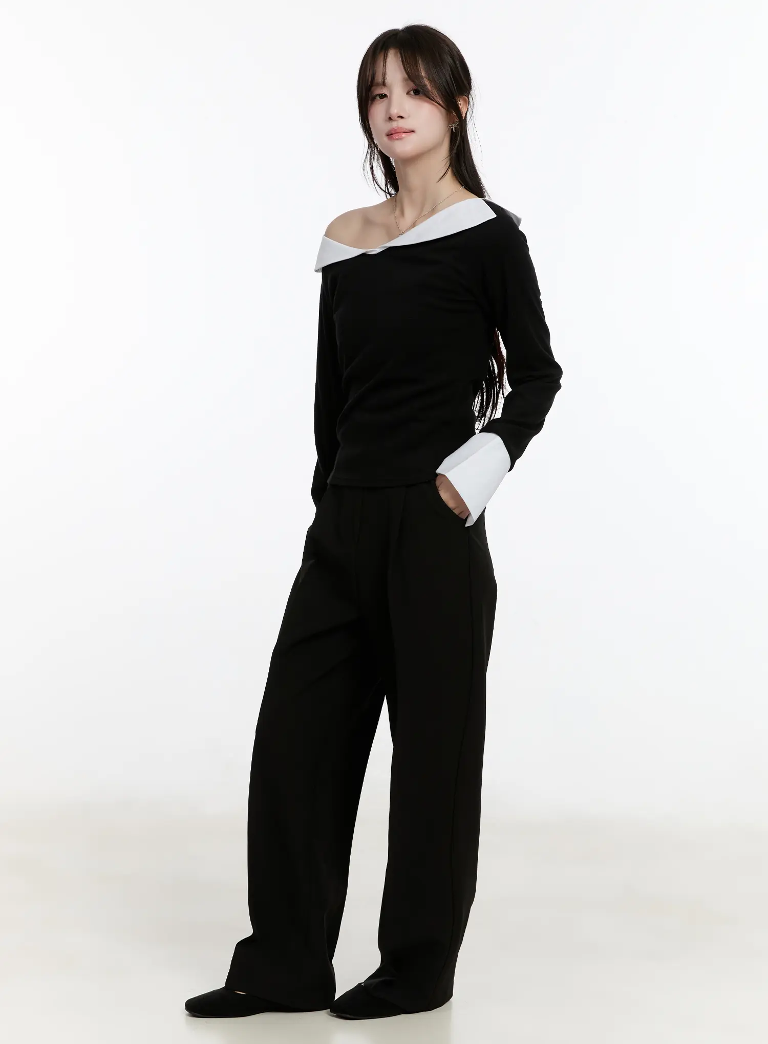 Stretch Wide Leg Trousers CM510 - Image 5