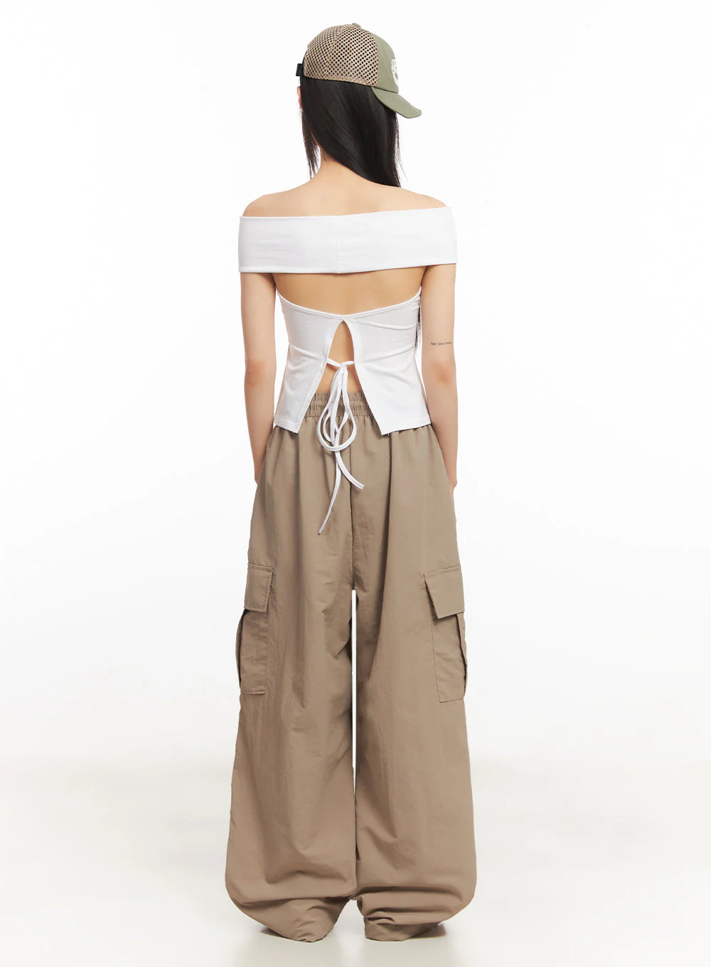 String Cut-Out Off-Shoulder Crop Top IY502 - Image 13