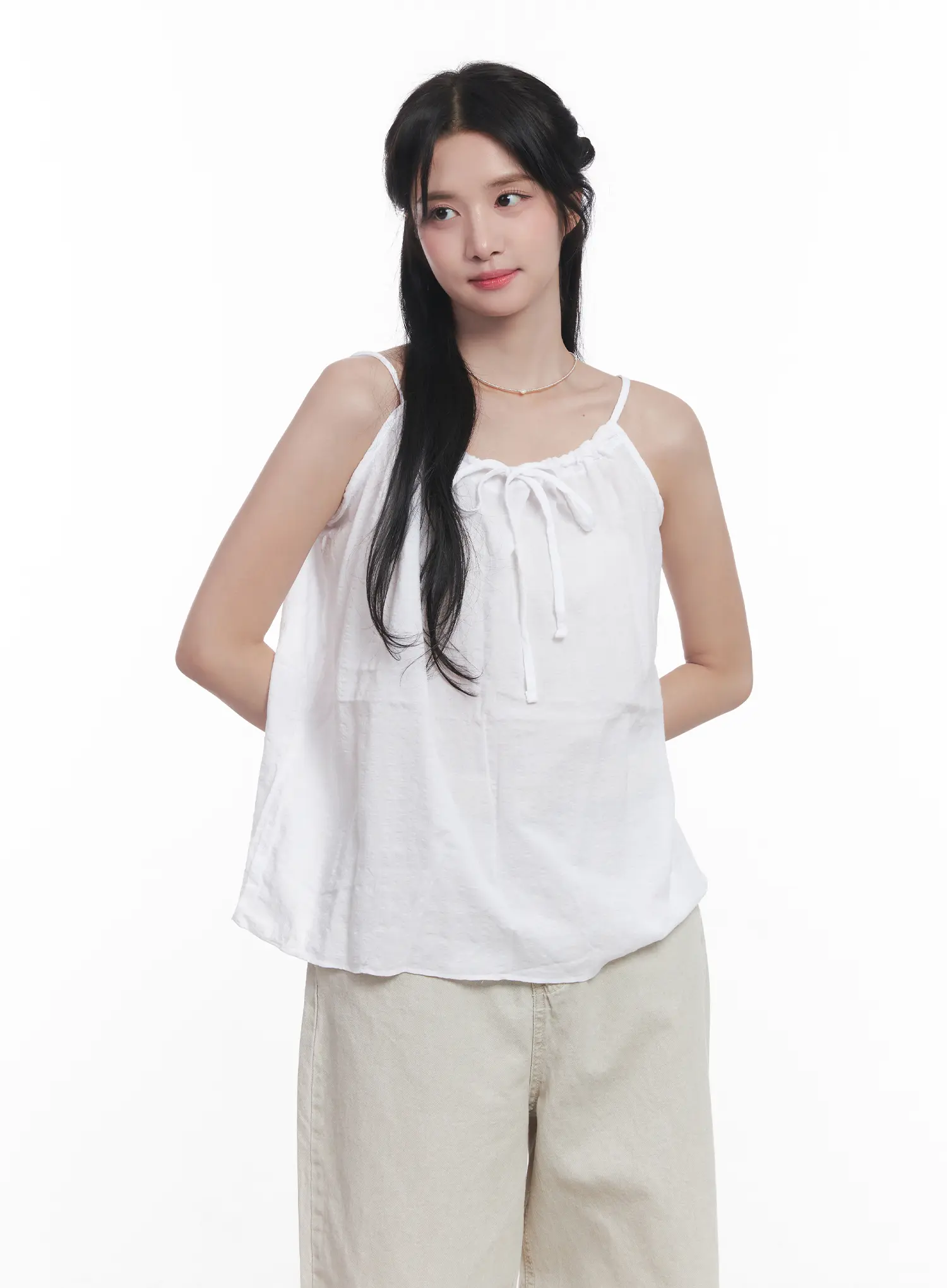 String Detail Flared Cami CU523 - Image 9