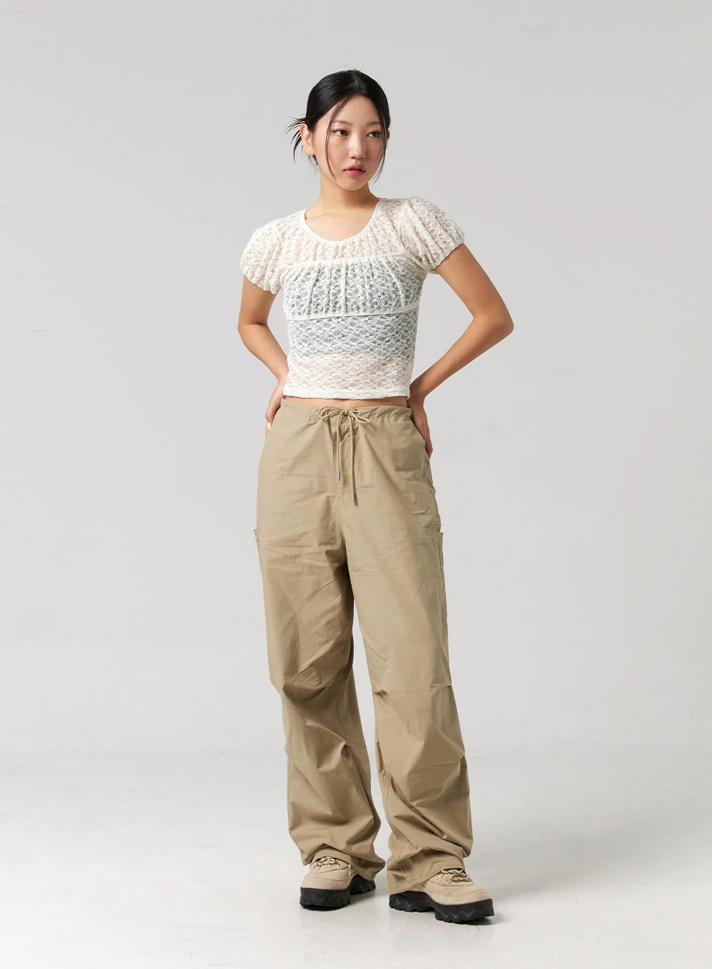 String Detail Wide Pants CG319 - Image 4