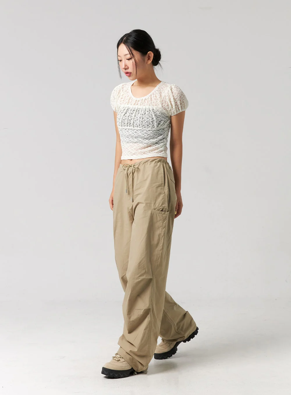 String Detail Wide Pants CG319 - Image 7