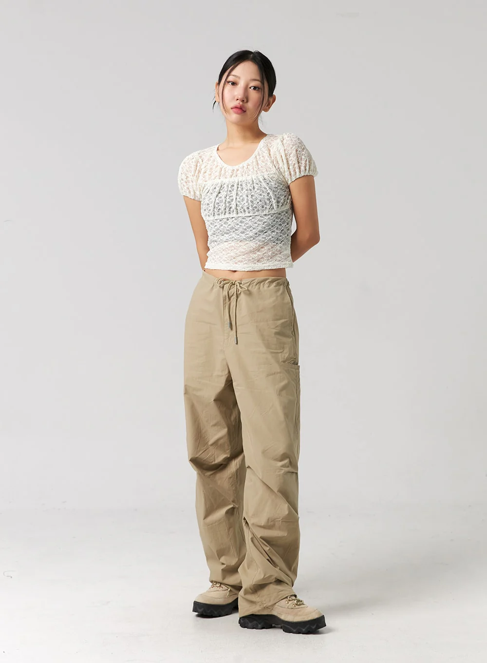 String Detail Wide Pants CG319 - Image 8