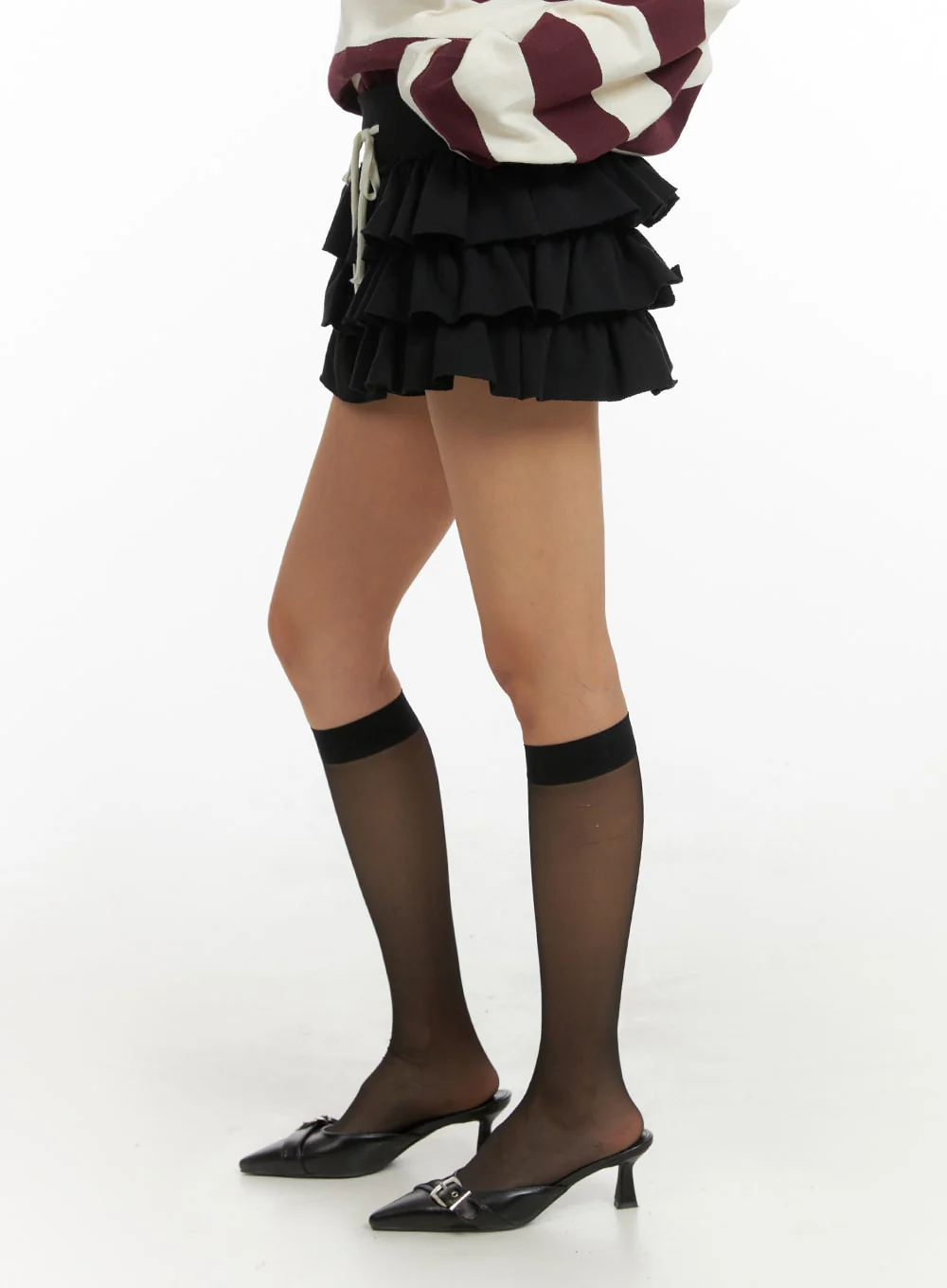 String Waist Ruffle Mini Skirt IA417 - Image 5
