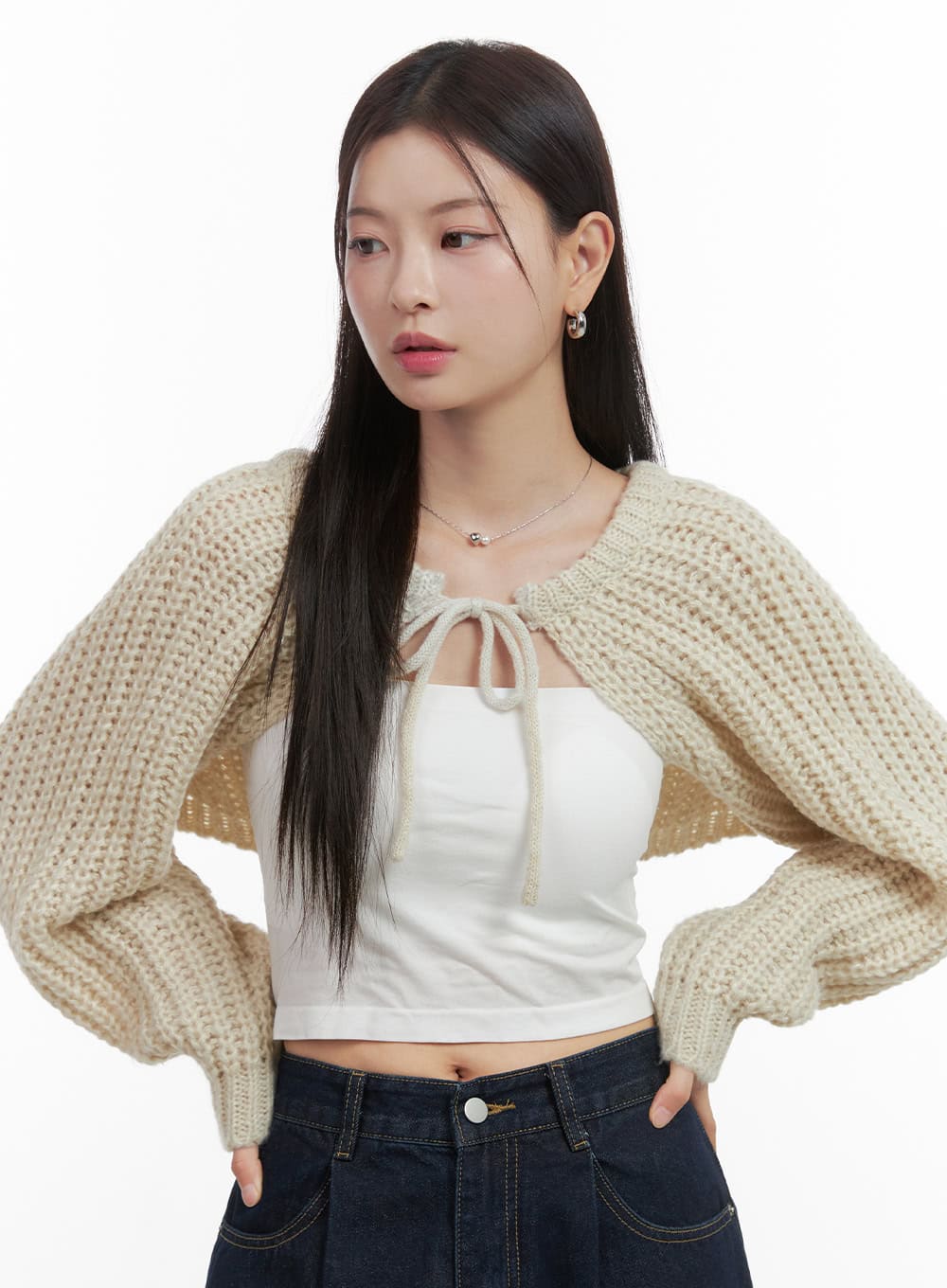 Stringed Hollow Bolero Cardigan OO416 - Image 4