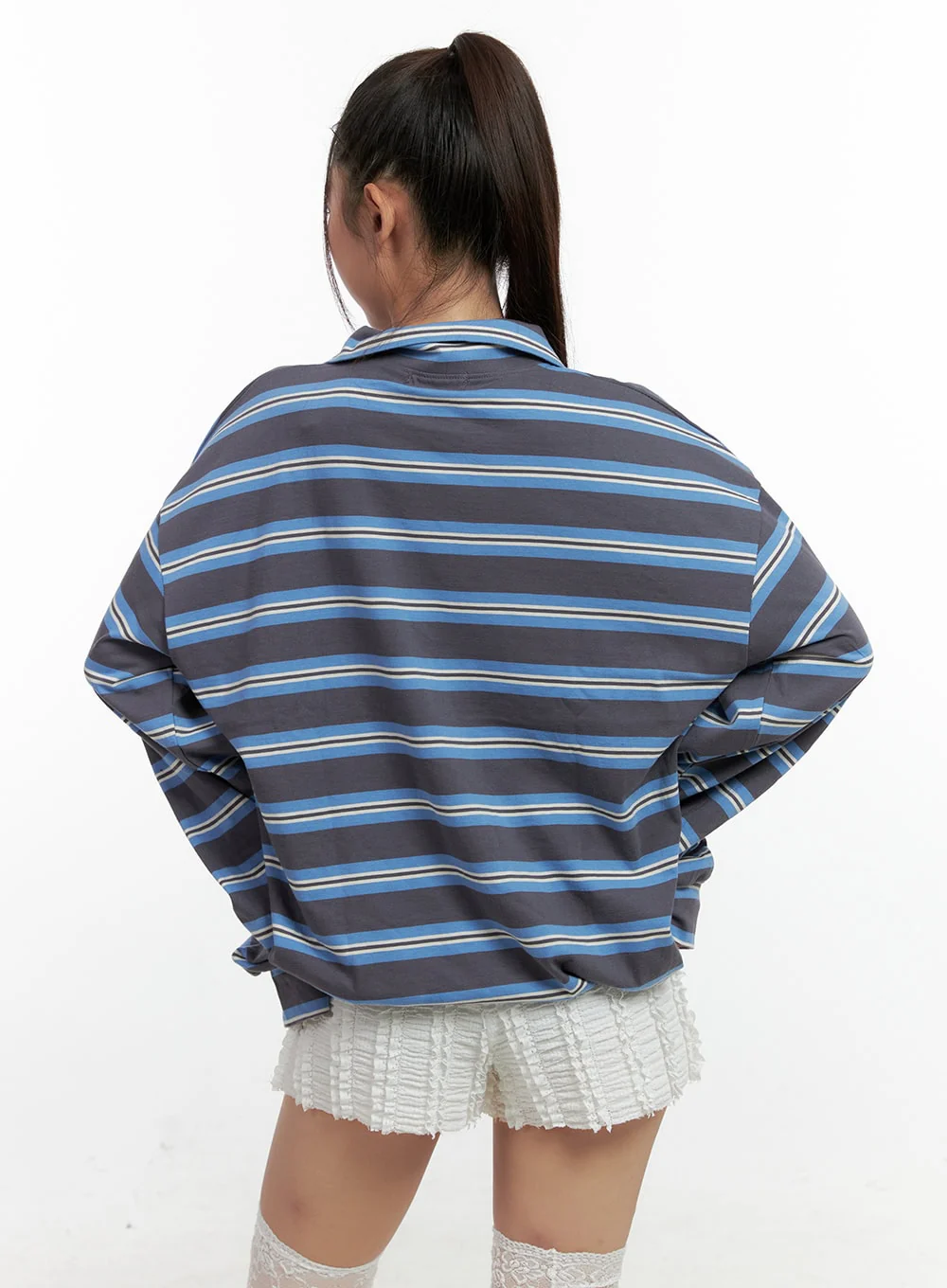 Stripe Buttoned Collar TShirt CN412 - Image 9