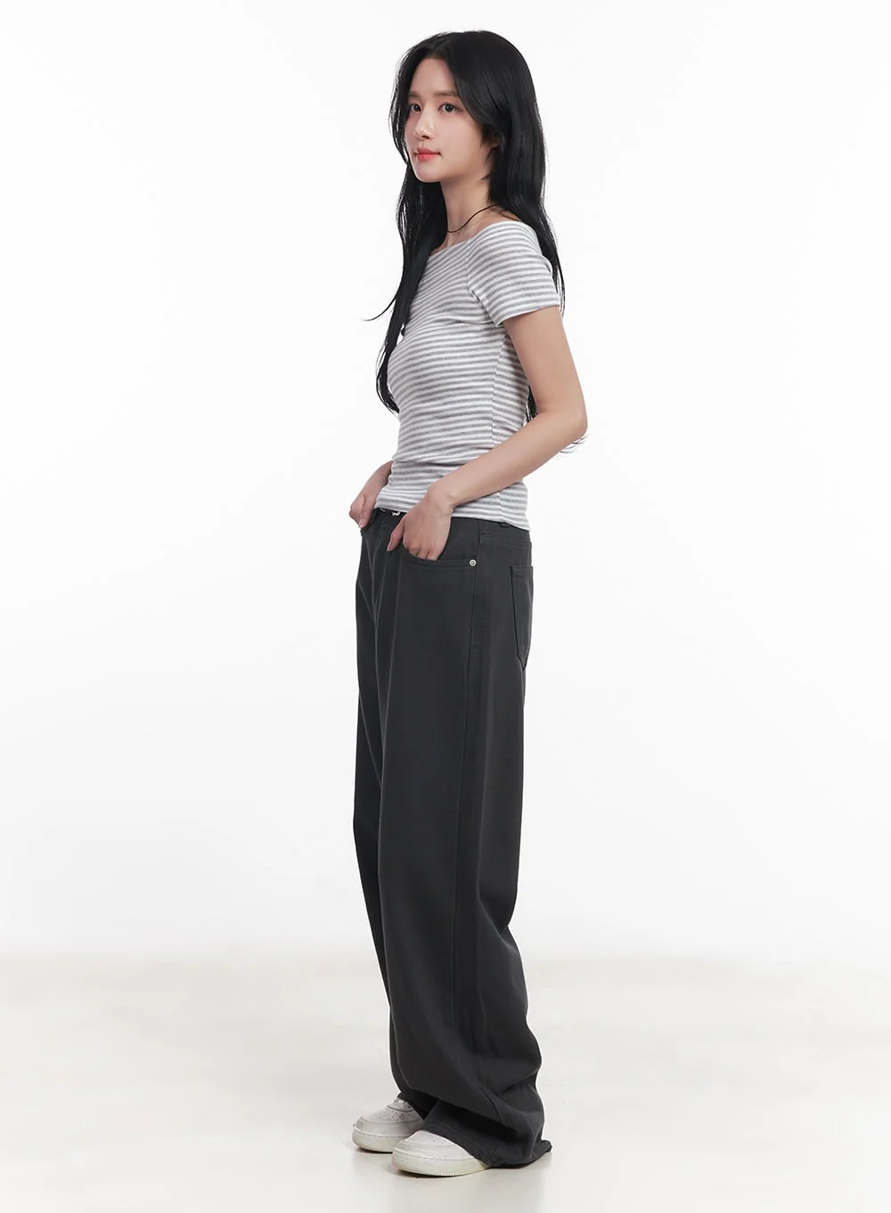Stripe Off-Shoulder Top  CY526 - Image 3