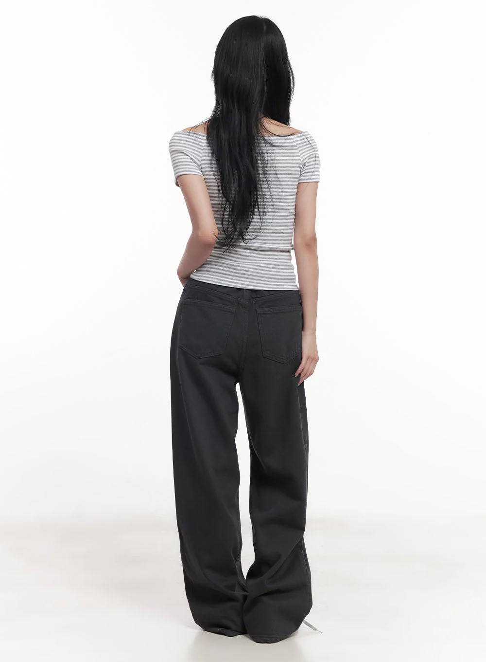 Stripe Off-Shoulder Top  CY526 - Image 4
