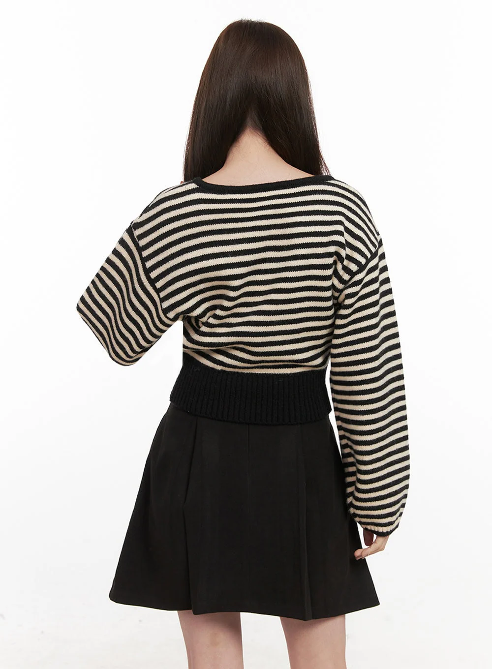 Stripe Oversized V-Neck Sweater IF505 - Image 8