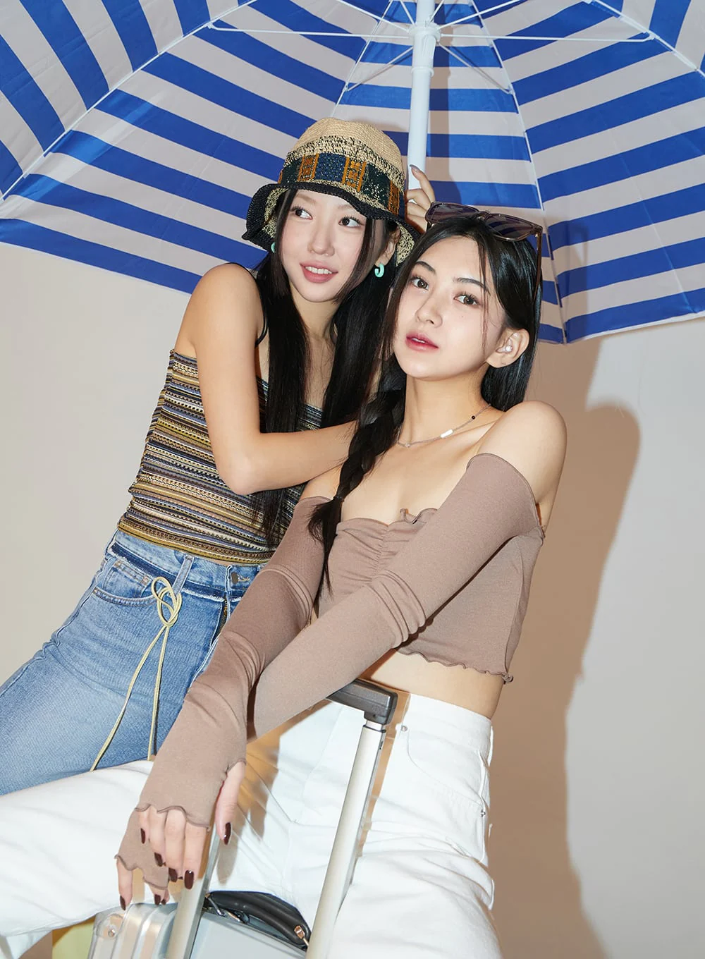 Stripe Thin Strap Top BF323 - Image 3