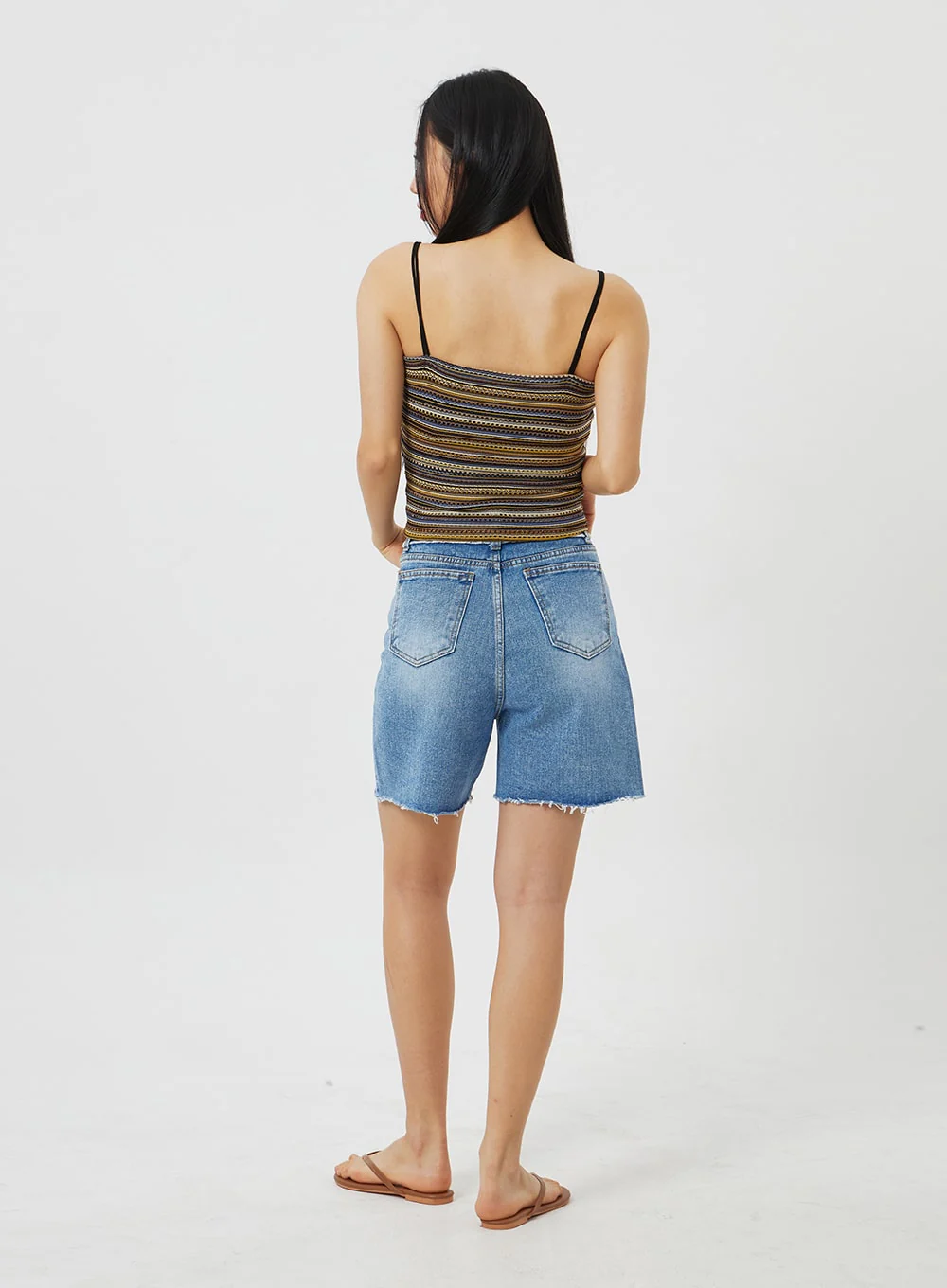 Stripe Thin Strap Top BF323 - Image 9
