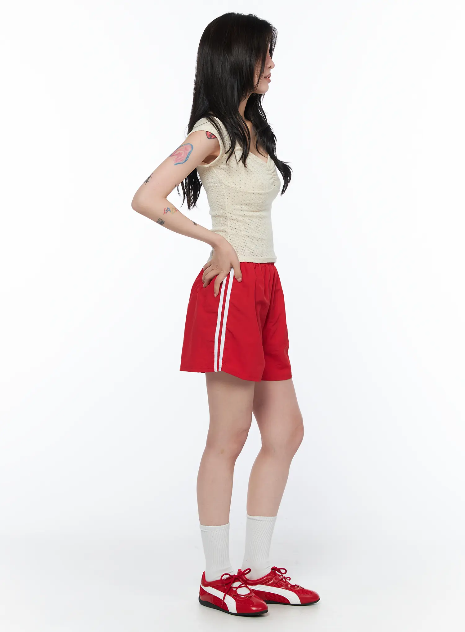 Striped Athletic Shorts CA524 - Image 6