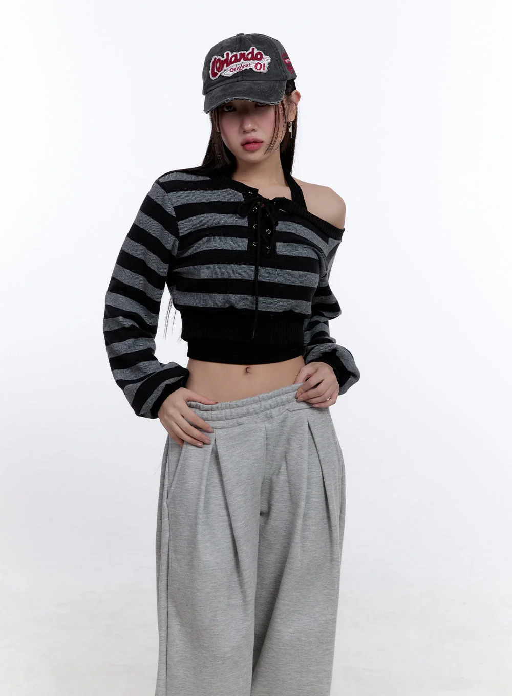 Striped Crop Knit Sweater CJ509 - Image 7
