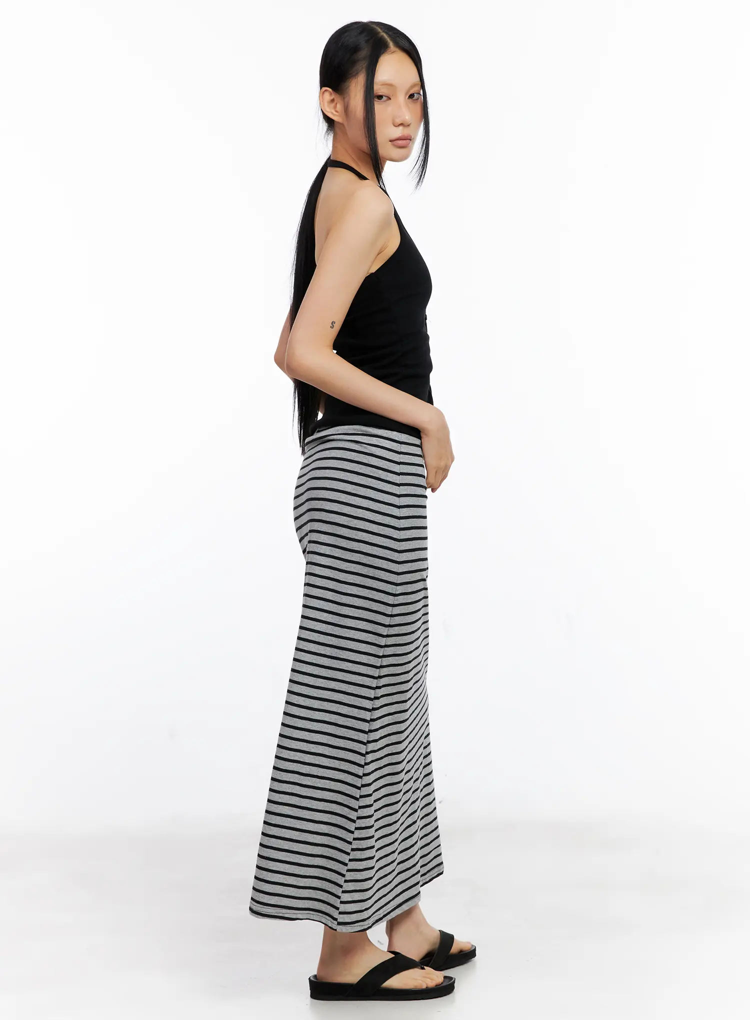 Striped Drawstring Maxi Skirt CL530 - Image 3