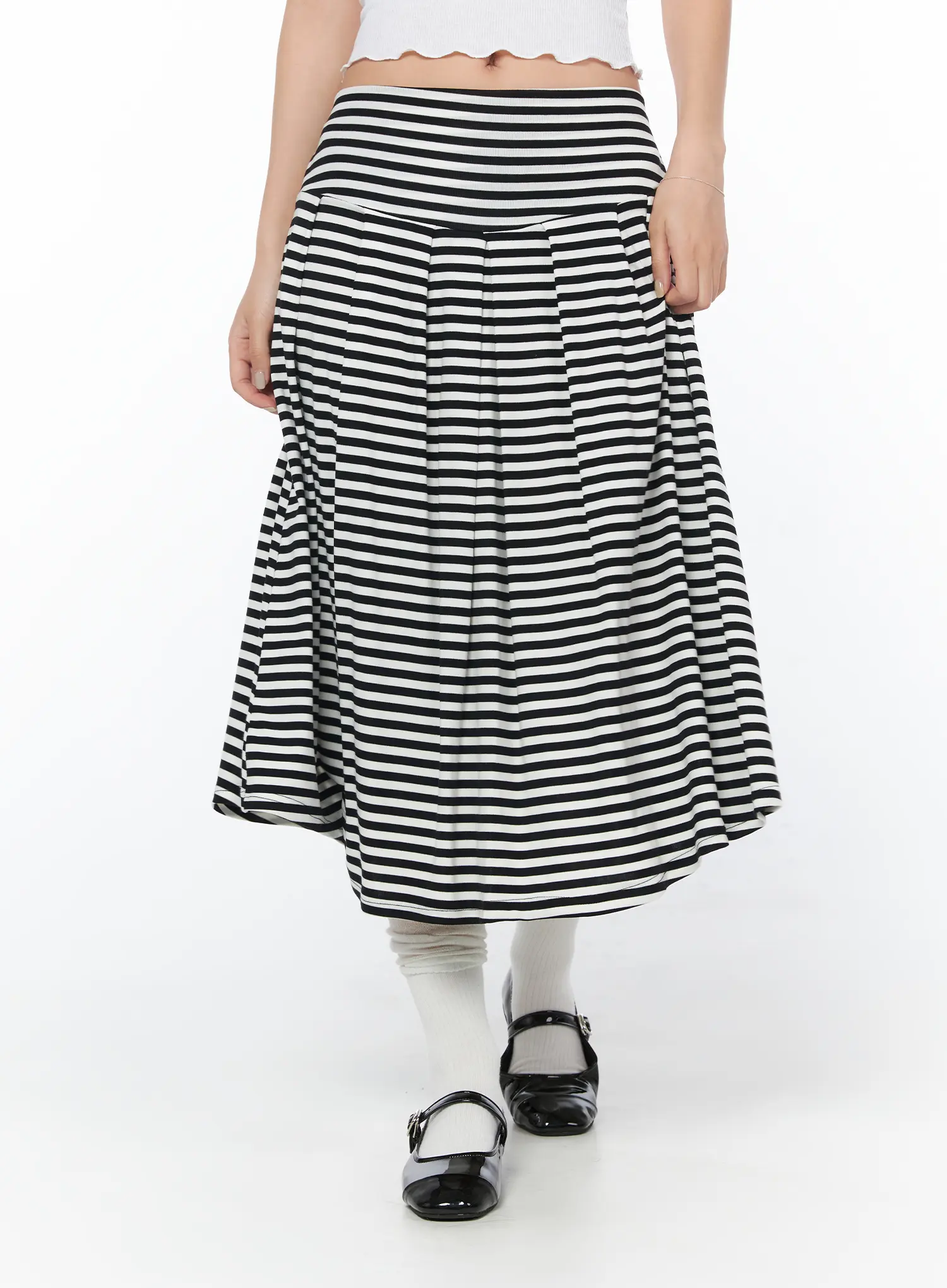 Striped Flare Long Skirt CY512