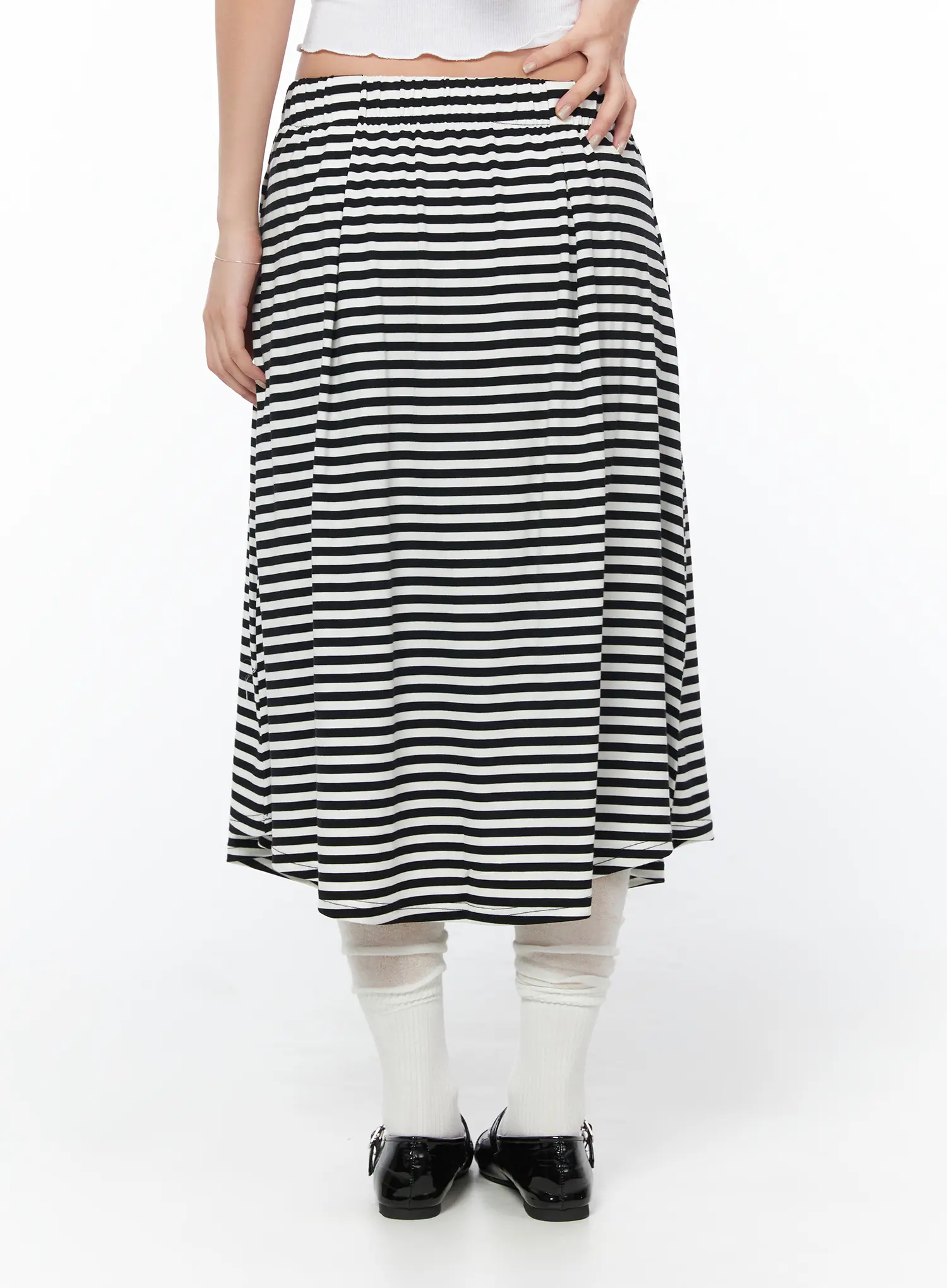 Striped Flare Long Skirt CY512 - Image 4