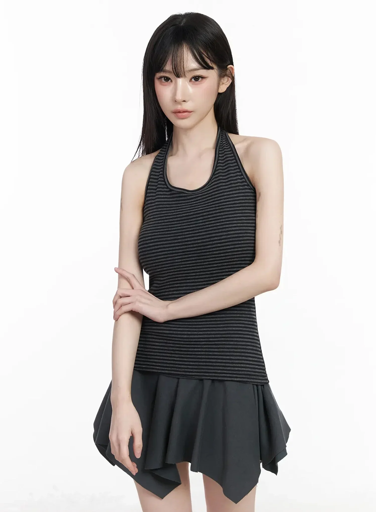 Striped Halter Neck Tank Top IY511 - Image 3