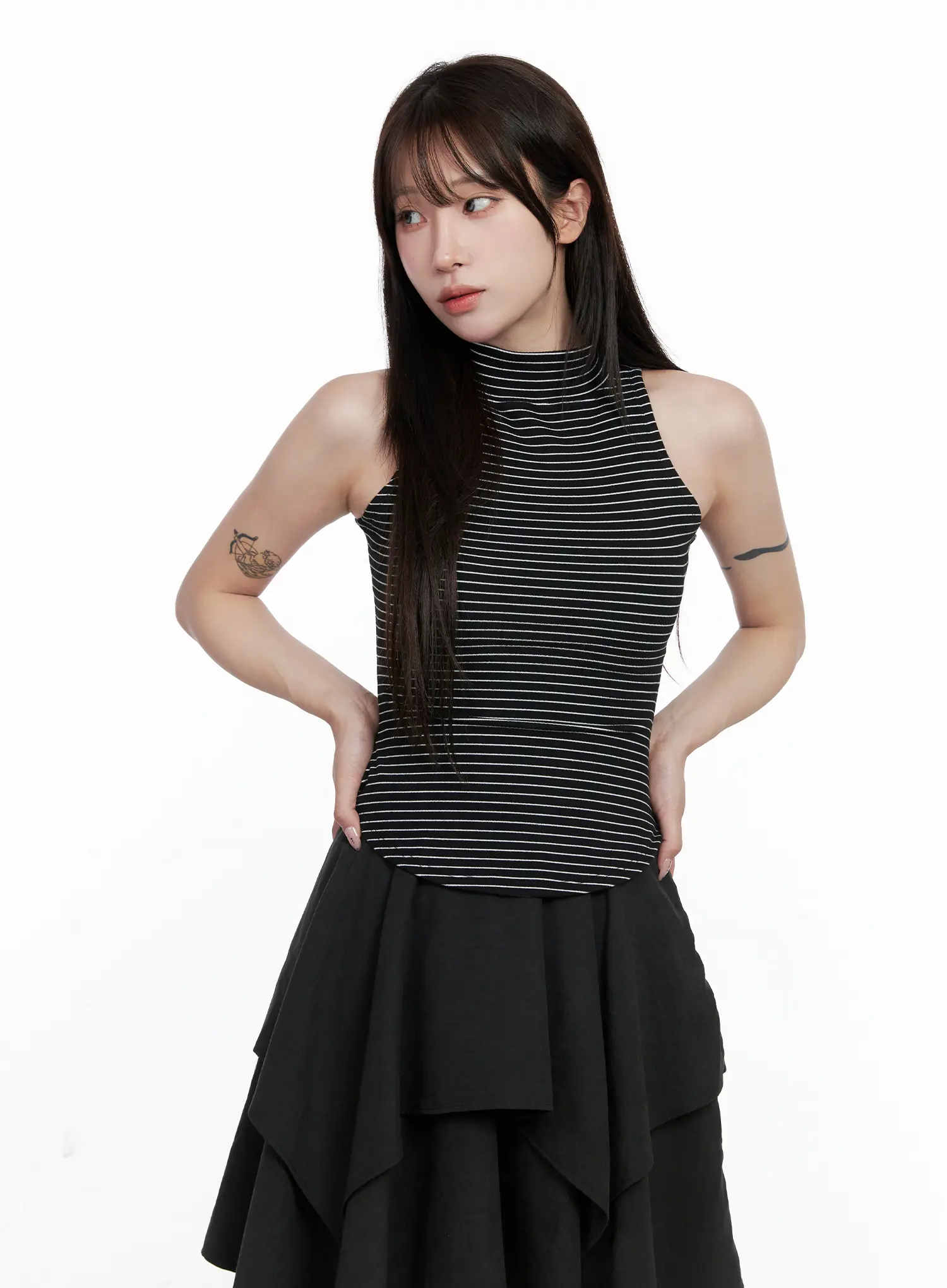 Striped High Neck Sleeveless Top CO521 - Image 8