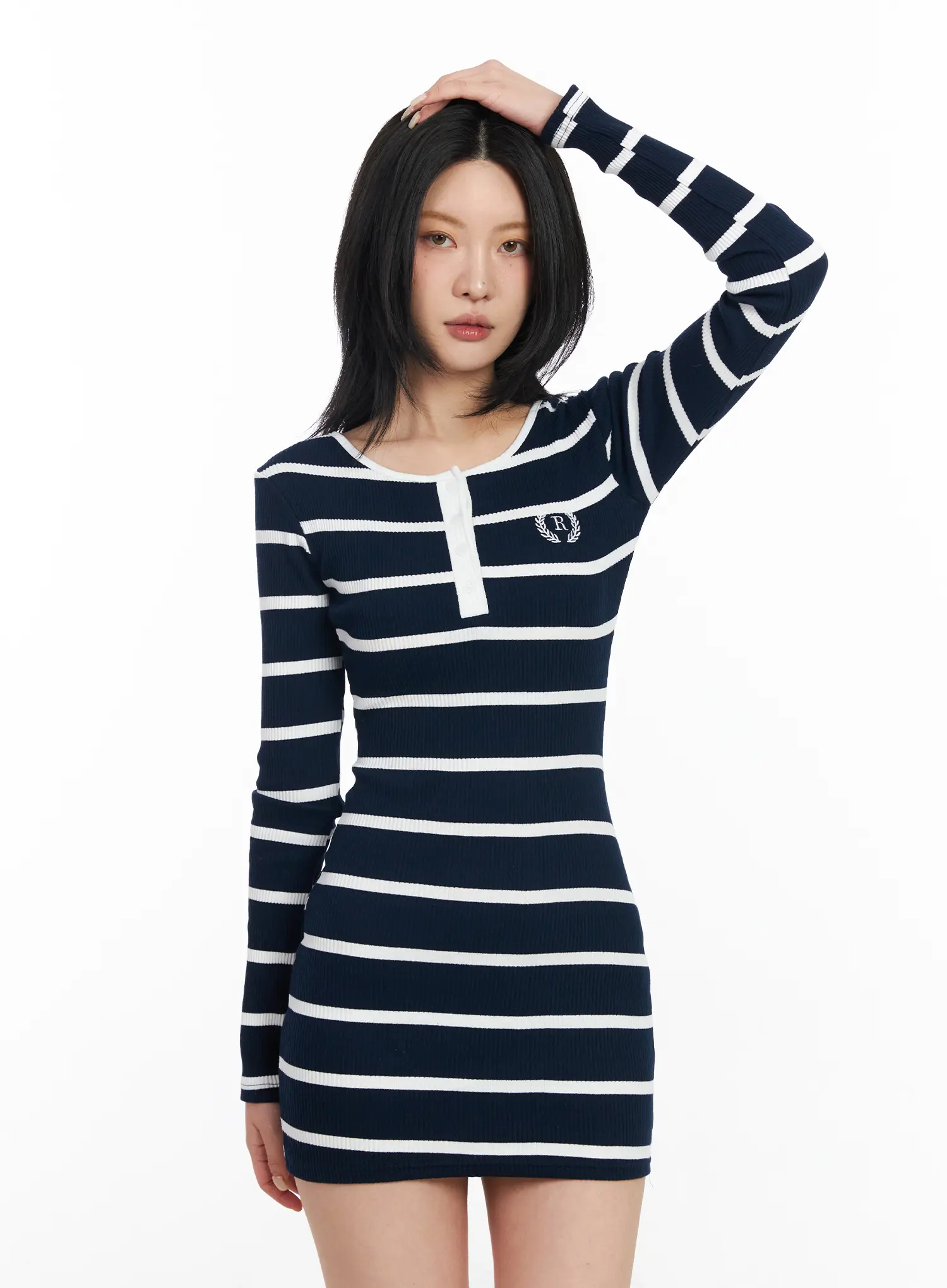 Striped Knit Mini Dress CF526 - Image 4