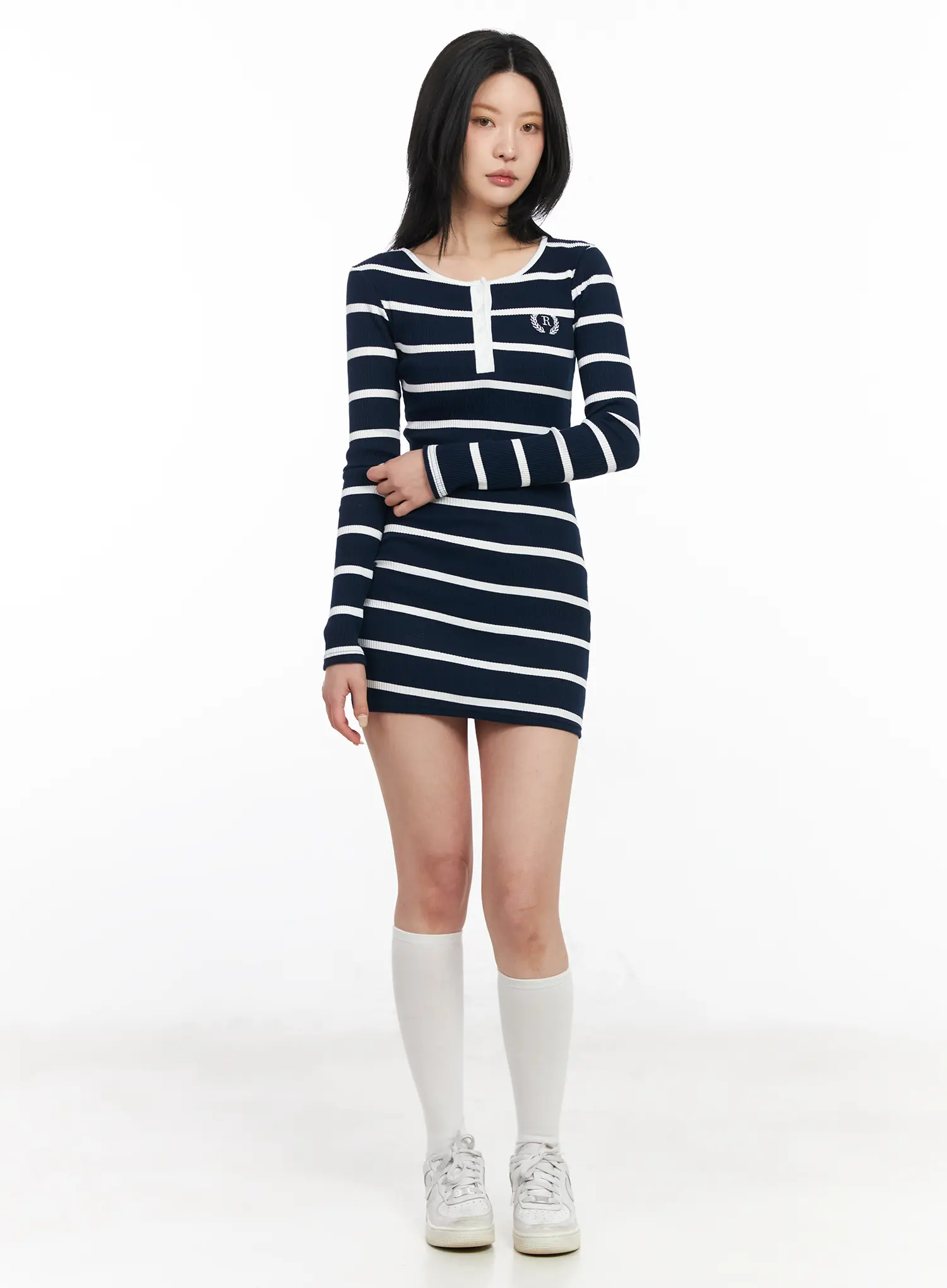 Striped Knit Mini Dress CF526 - Image 5