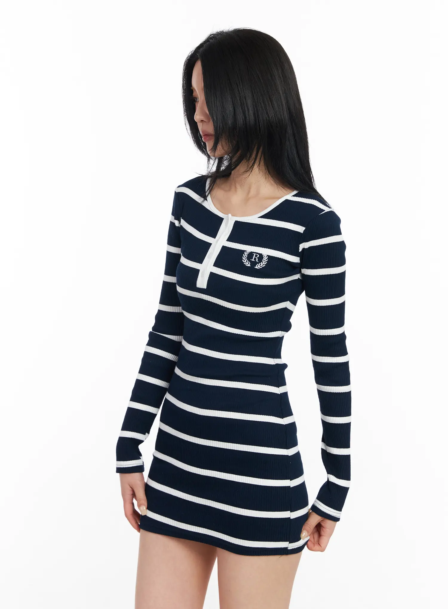 Striped Knit Mini Dress CF526 - Image 6