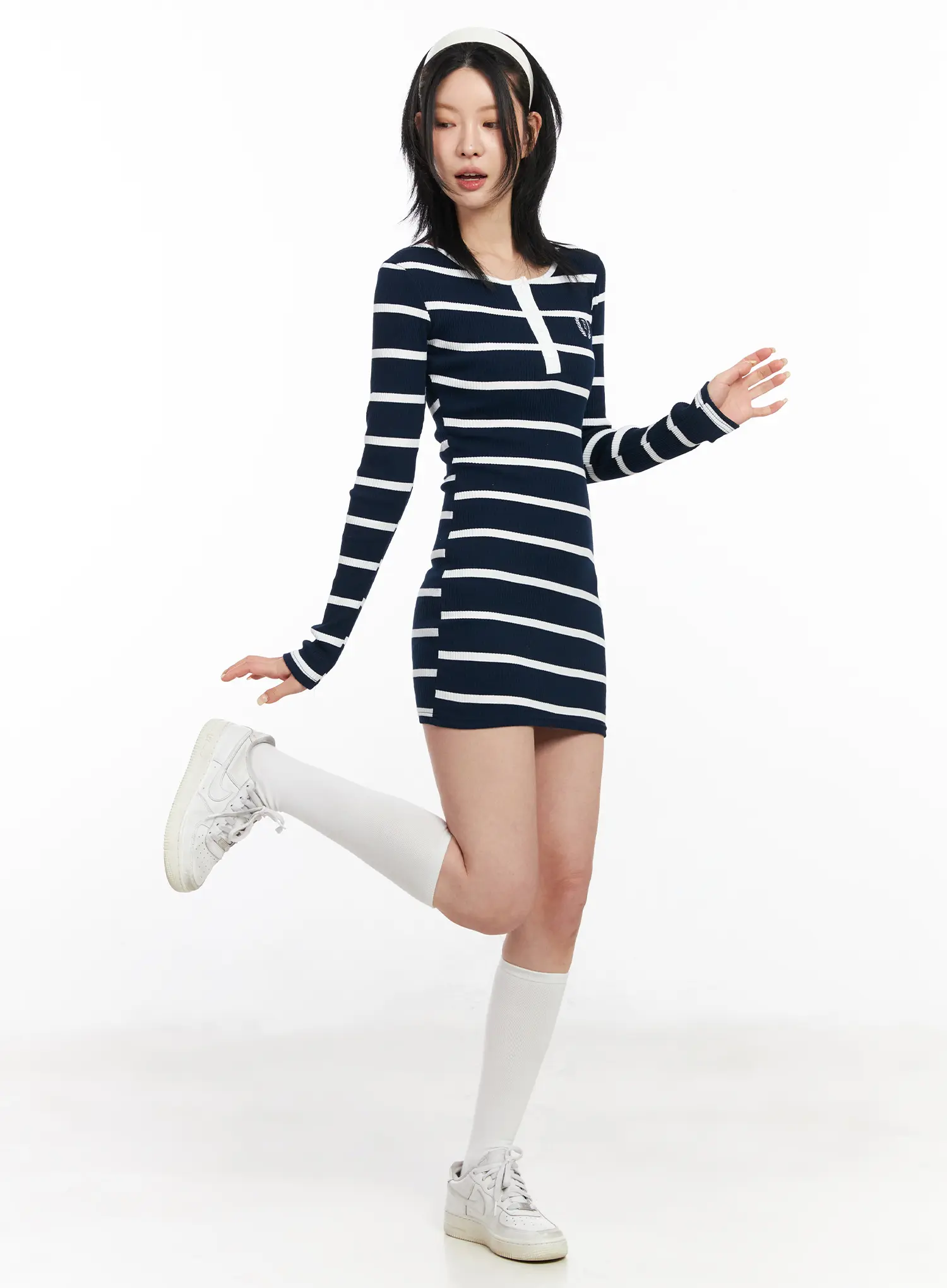 Striped Knit Mini Dress CF526 - Image 7