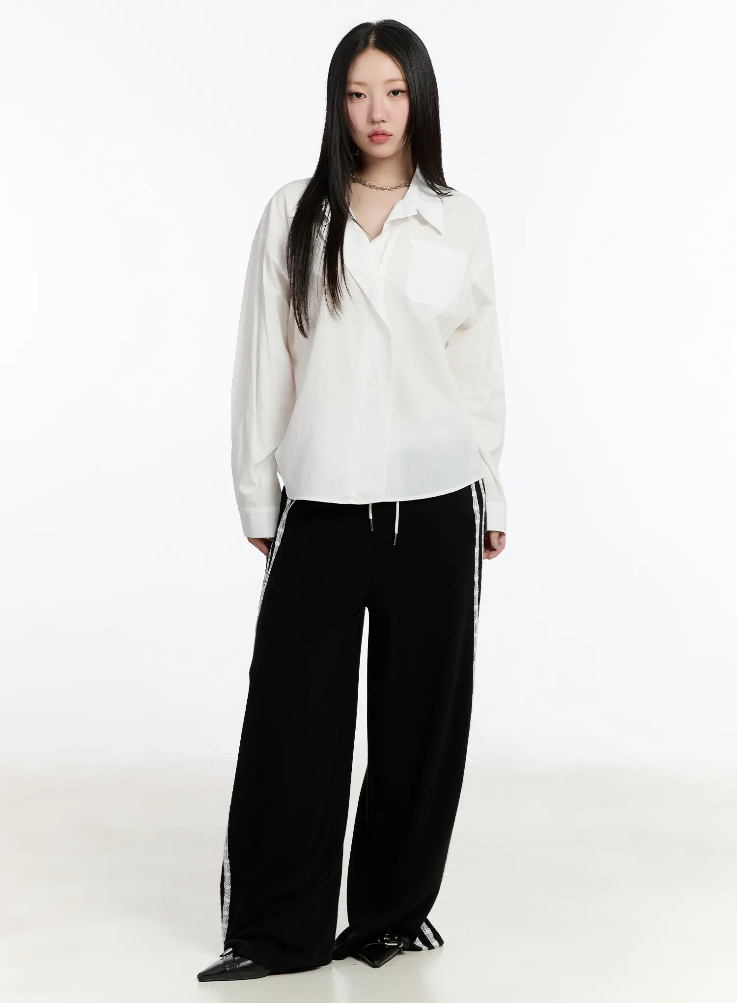 Striped Lace Sweatpants CM511 - Image 5