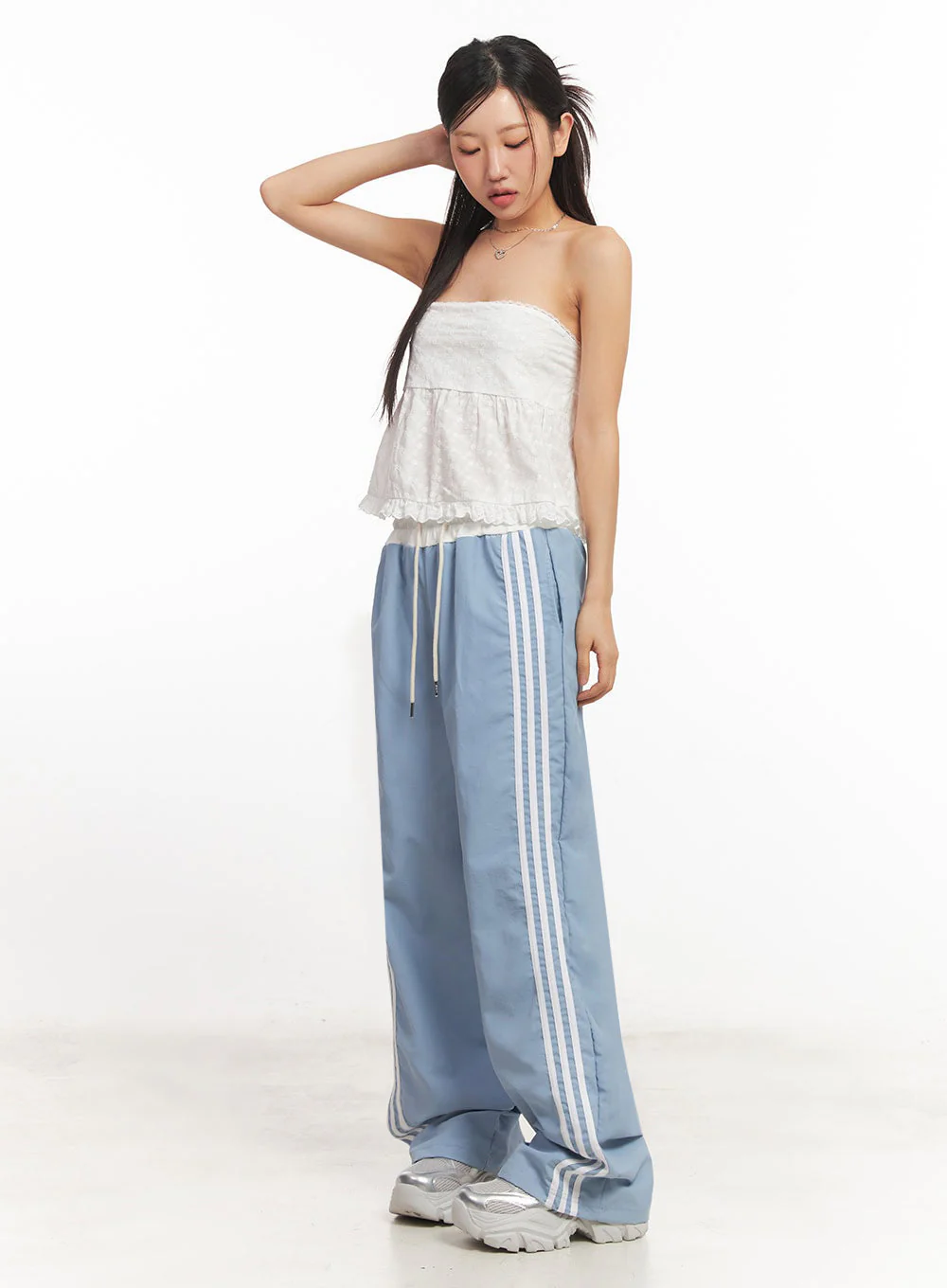 Striped Nylon Track Pants IA525