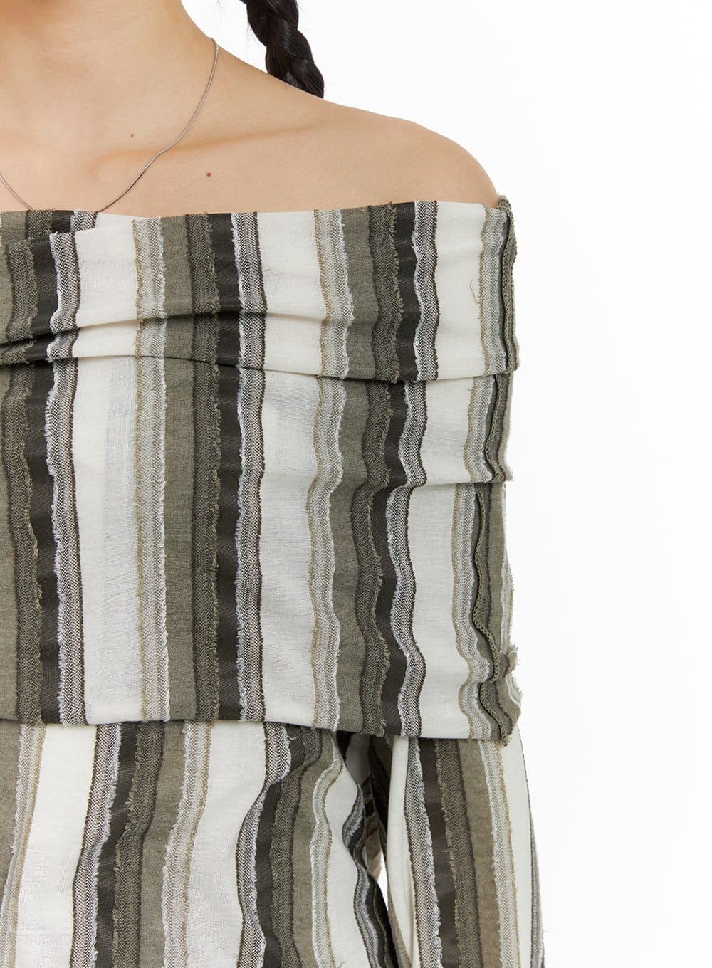 Striped Off Shoulder Long Sleeve CM427 - Image 5