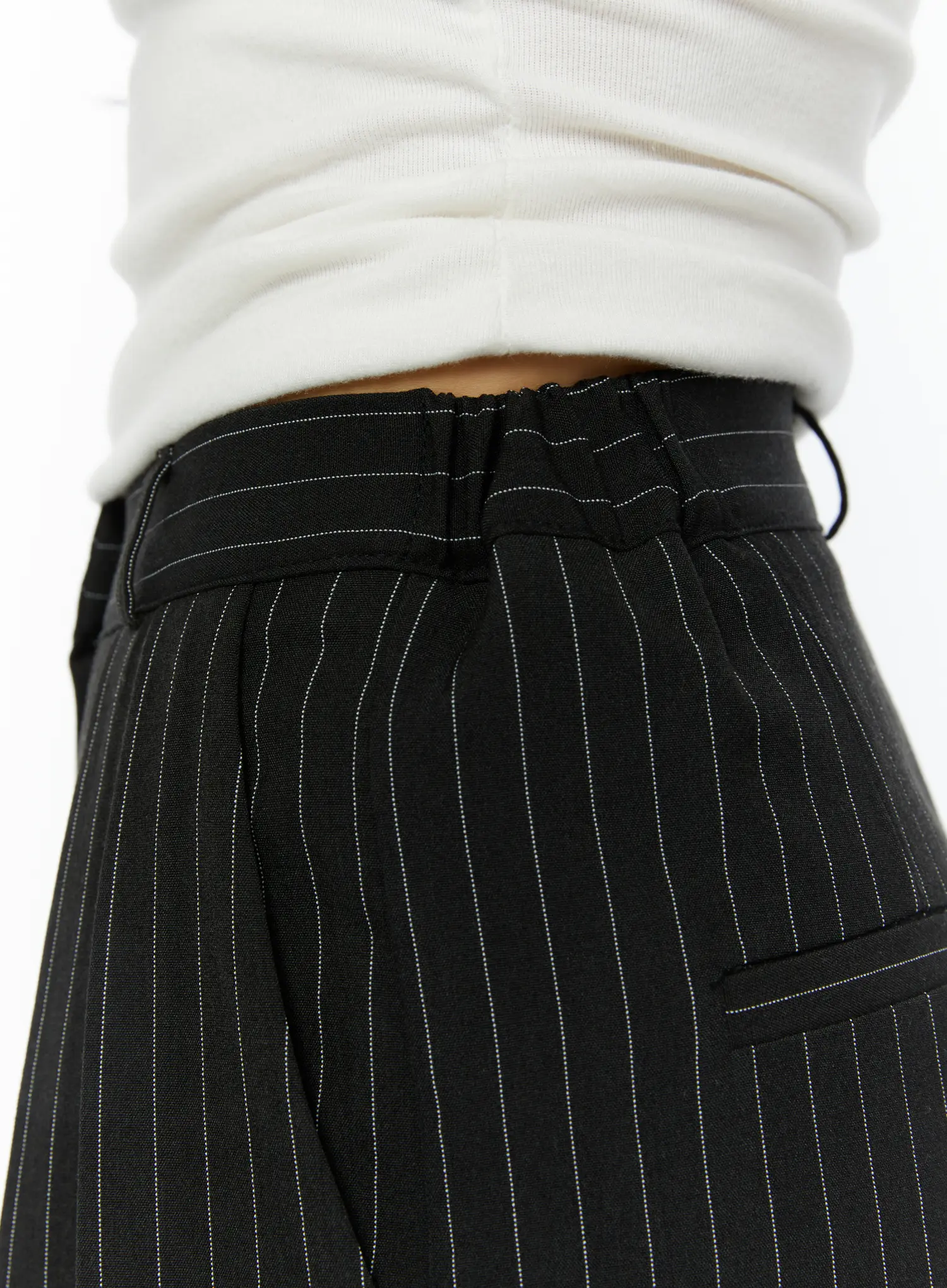 Striped Pintuck Wide Slacks IY511 - Image 10