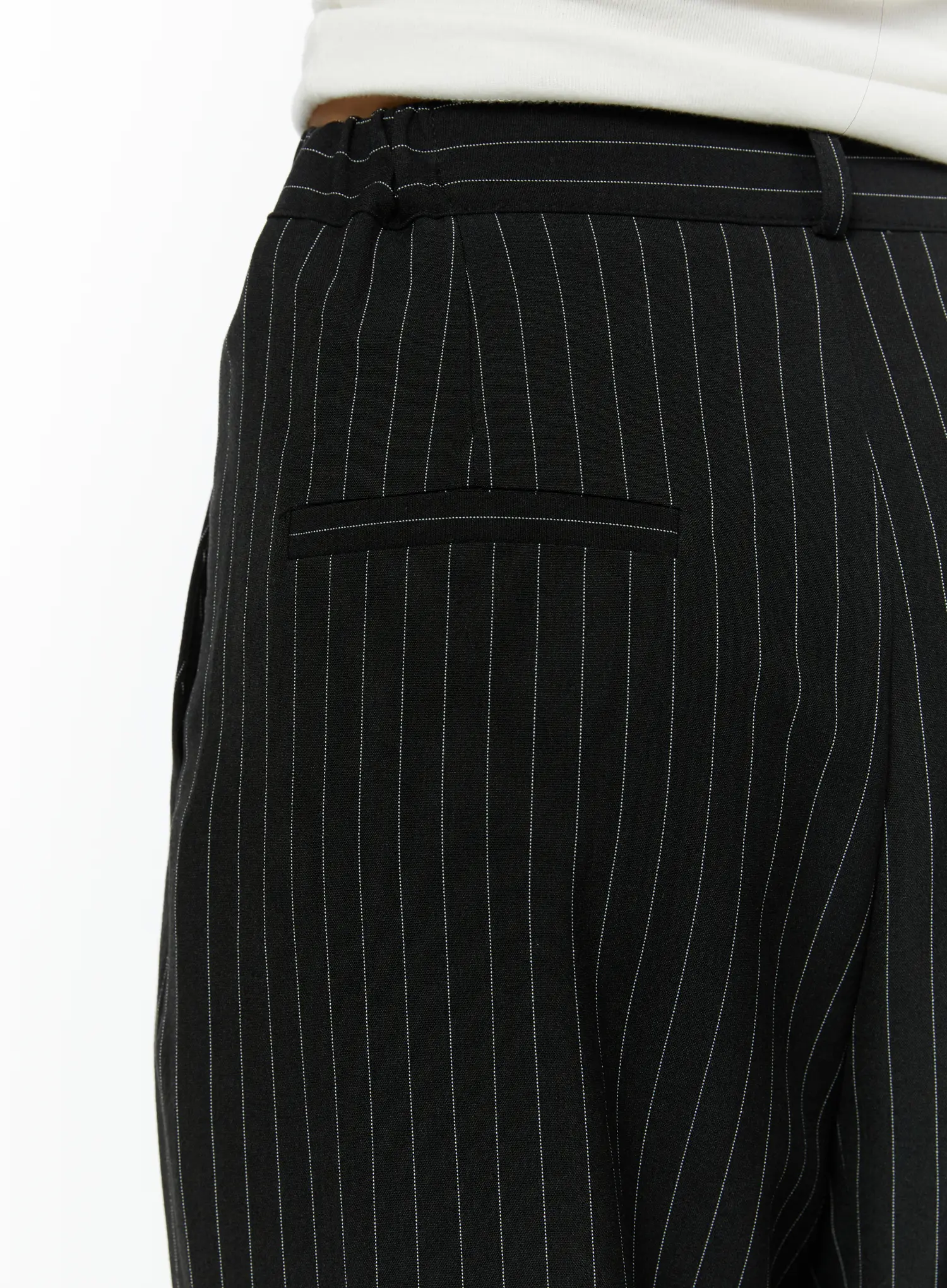 Striped Pintuck Wide Slacks IY511 - Image 11
