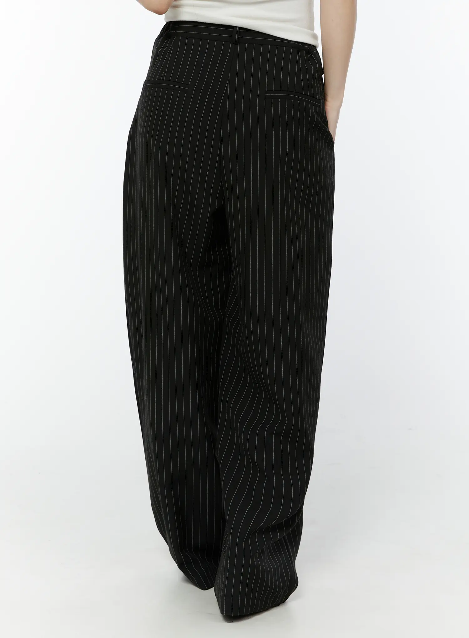 Striped Pintuck Wide Slacks IY511 - Image 7