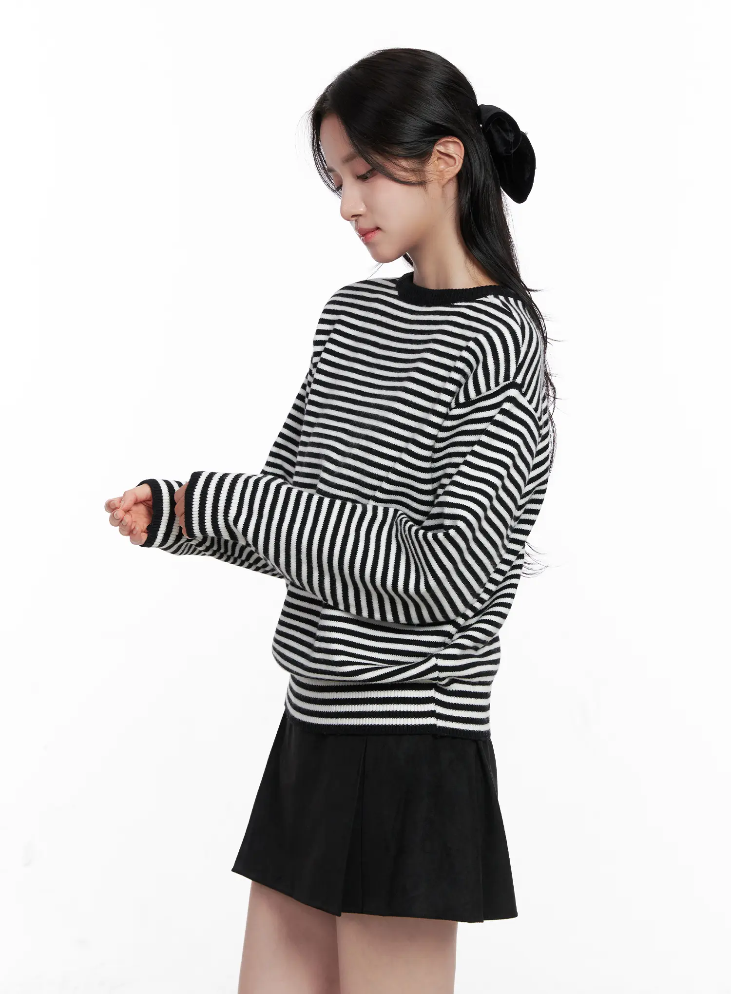 Striped Round Neck Knit Sweater CO524 - Image 6