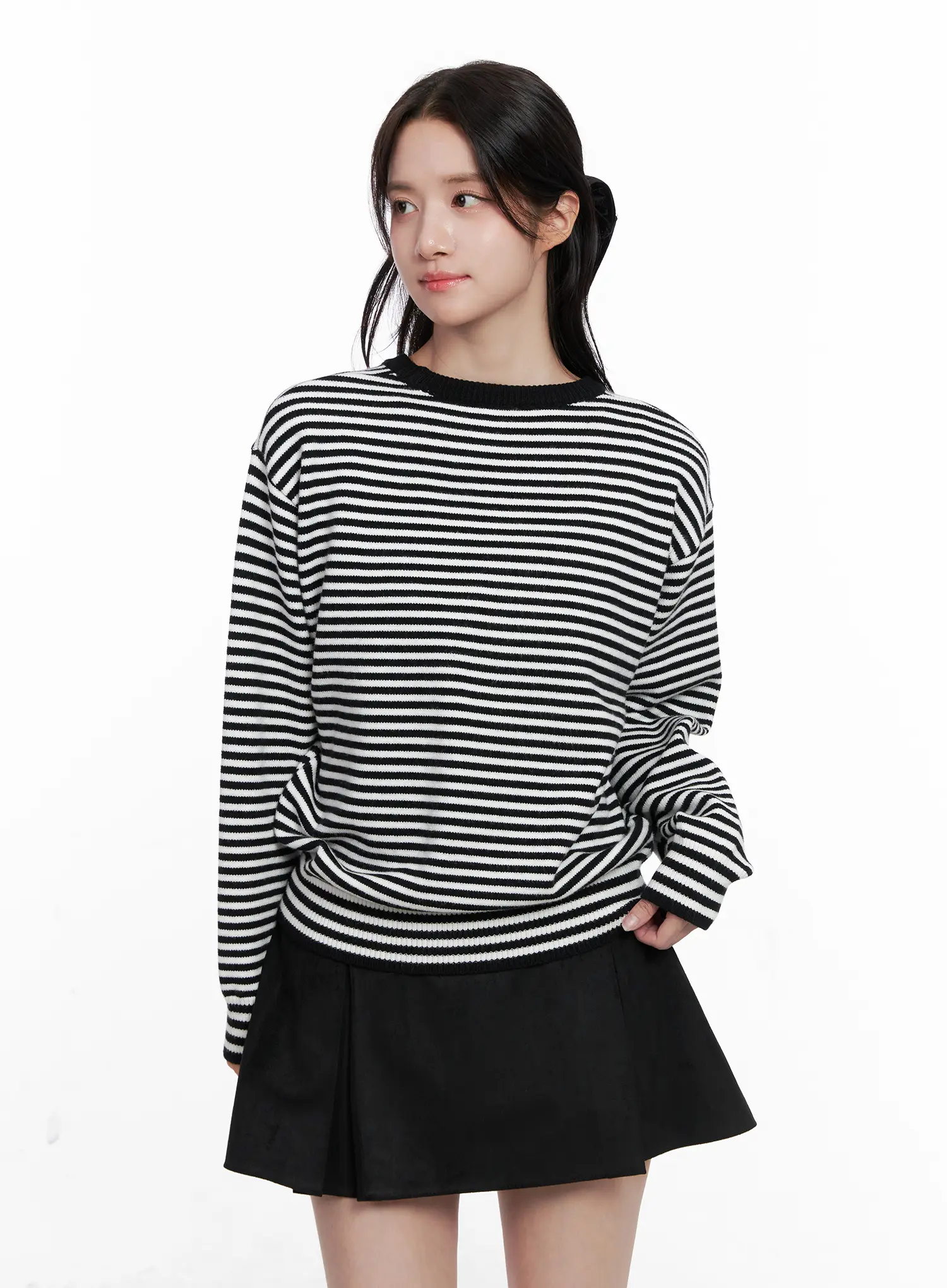 Striped Round Neck Knit Sweater CO524 - Image 8
