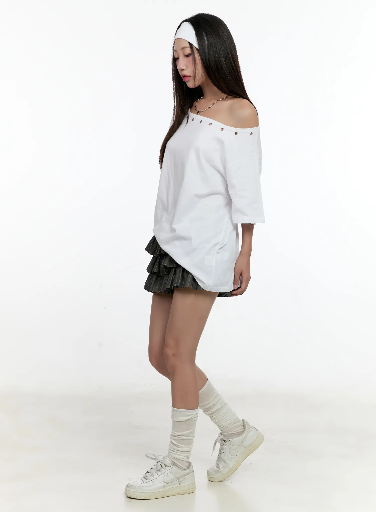 Striped Ruffle Mini Skirt CL531 - Image 6