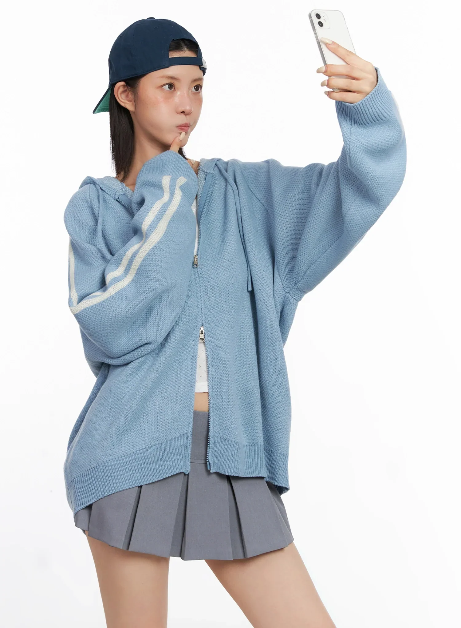 Striped Sleeve Casual Hoodie IS515 - Image 12