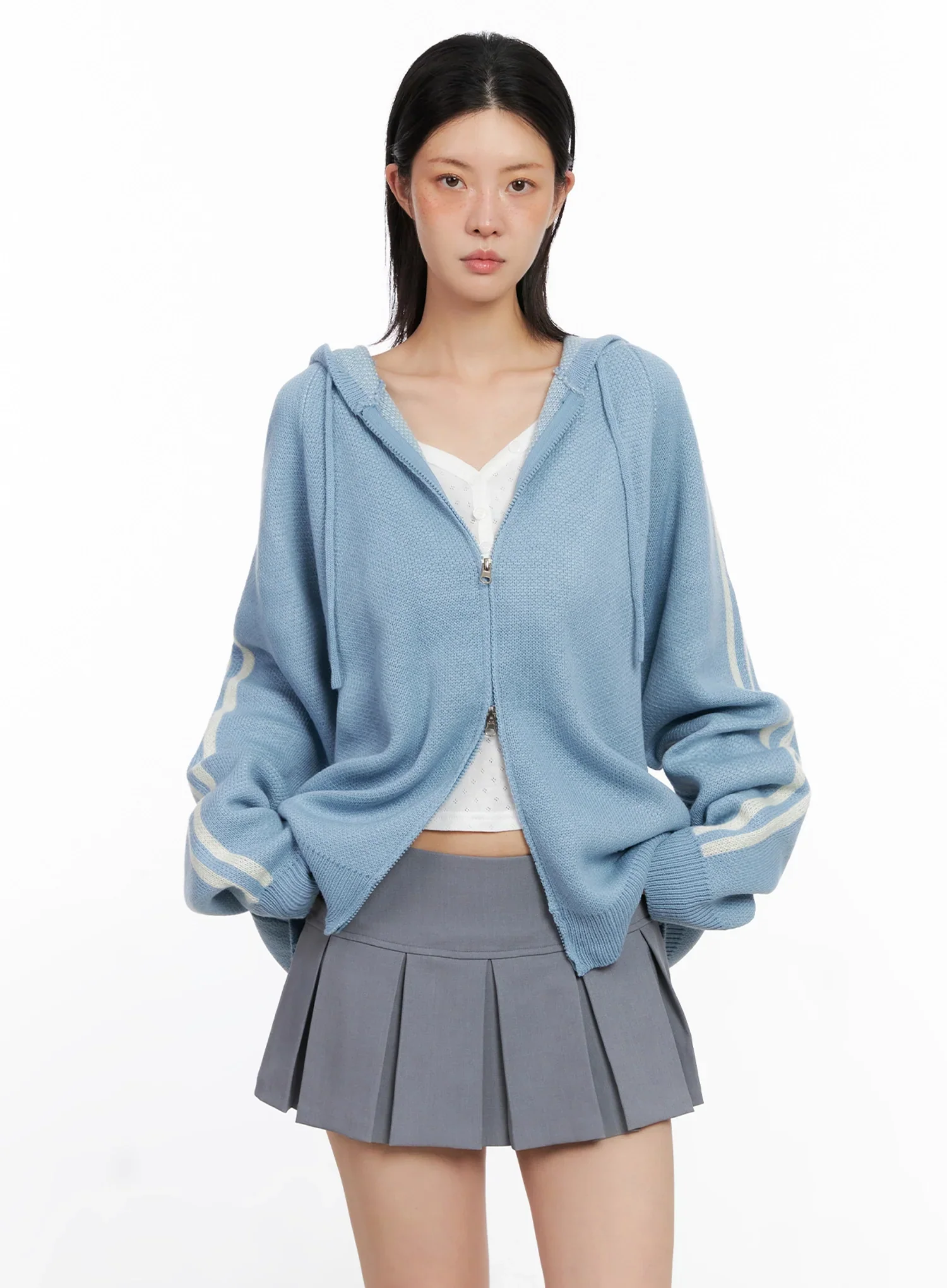 Striped Sleeve Casual Hoodie IS515 - Image 6