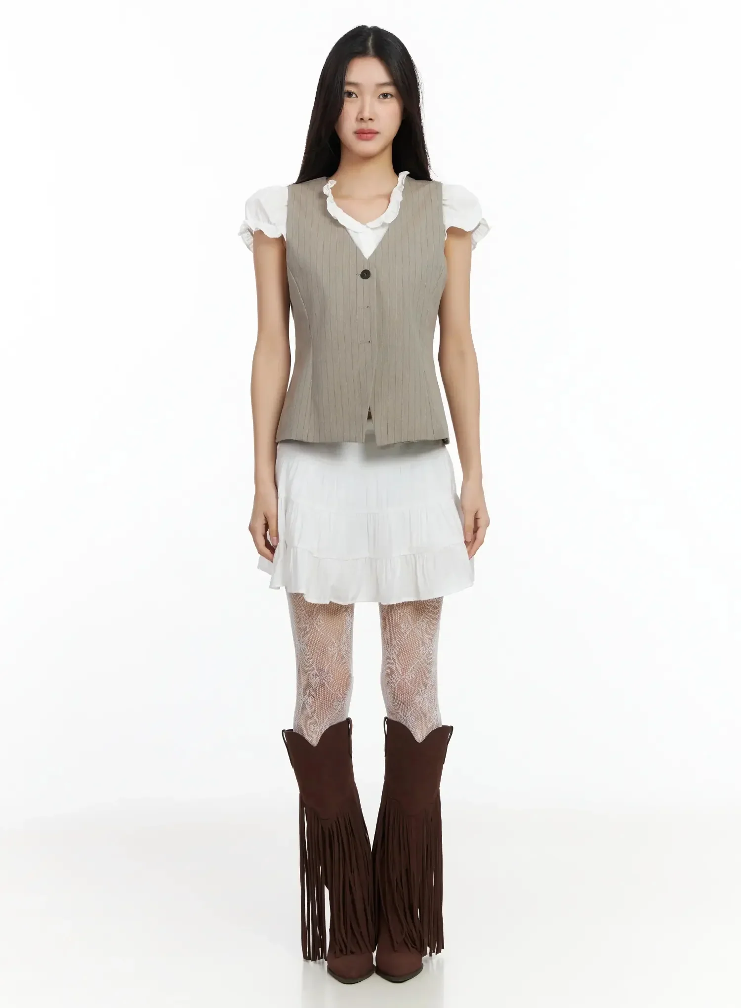Striped Sleeveless Vest IM530 - Image 11