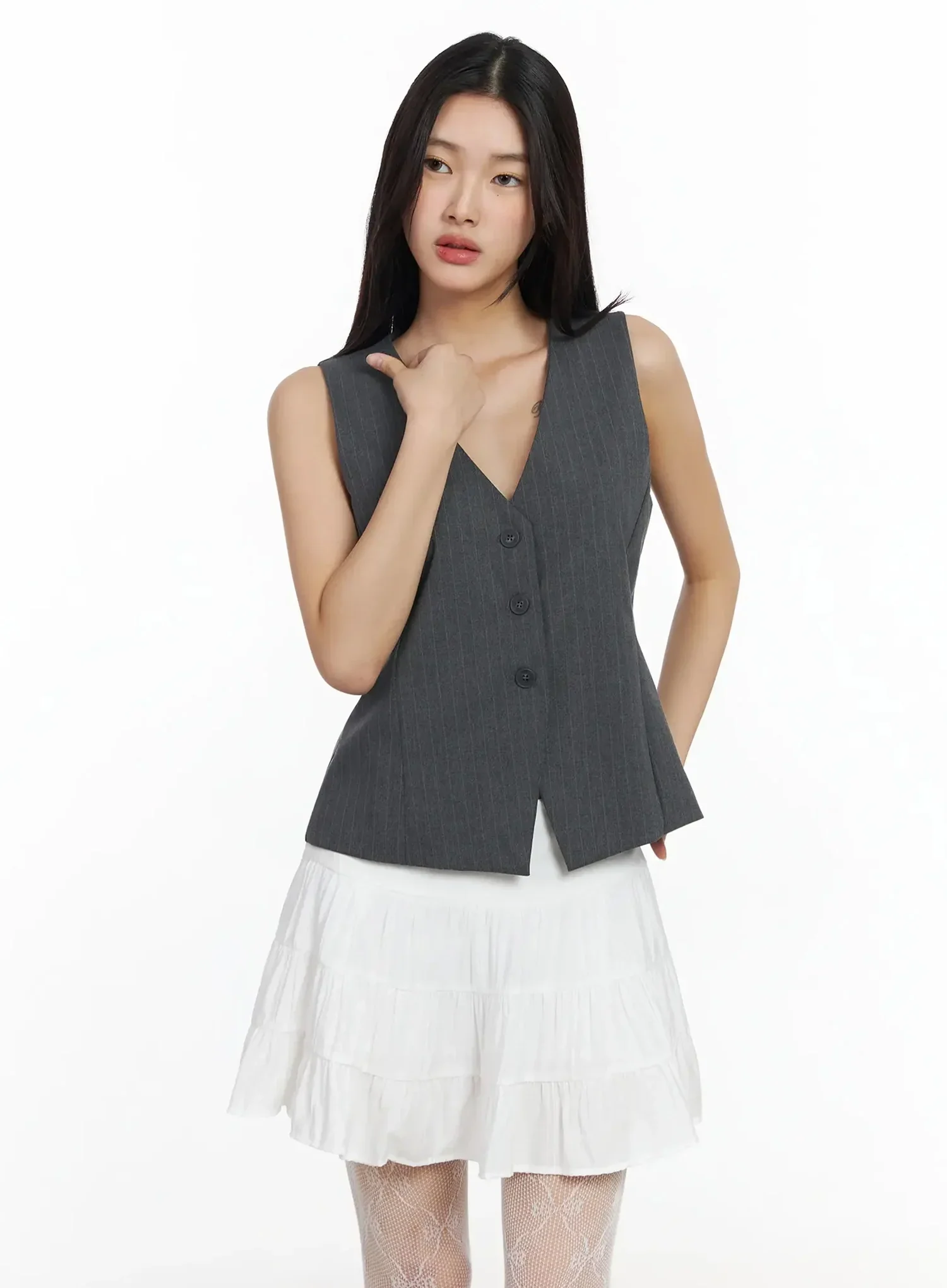 Striped Sleeveless Vest IM530 - Image 15
