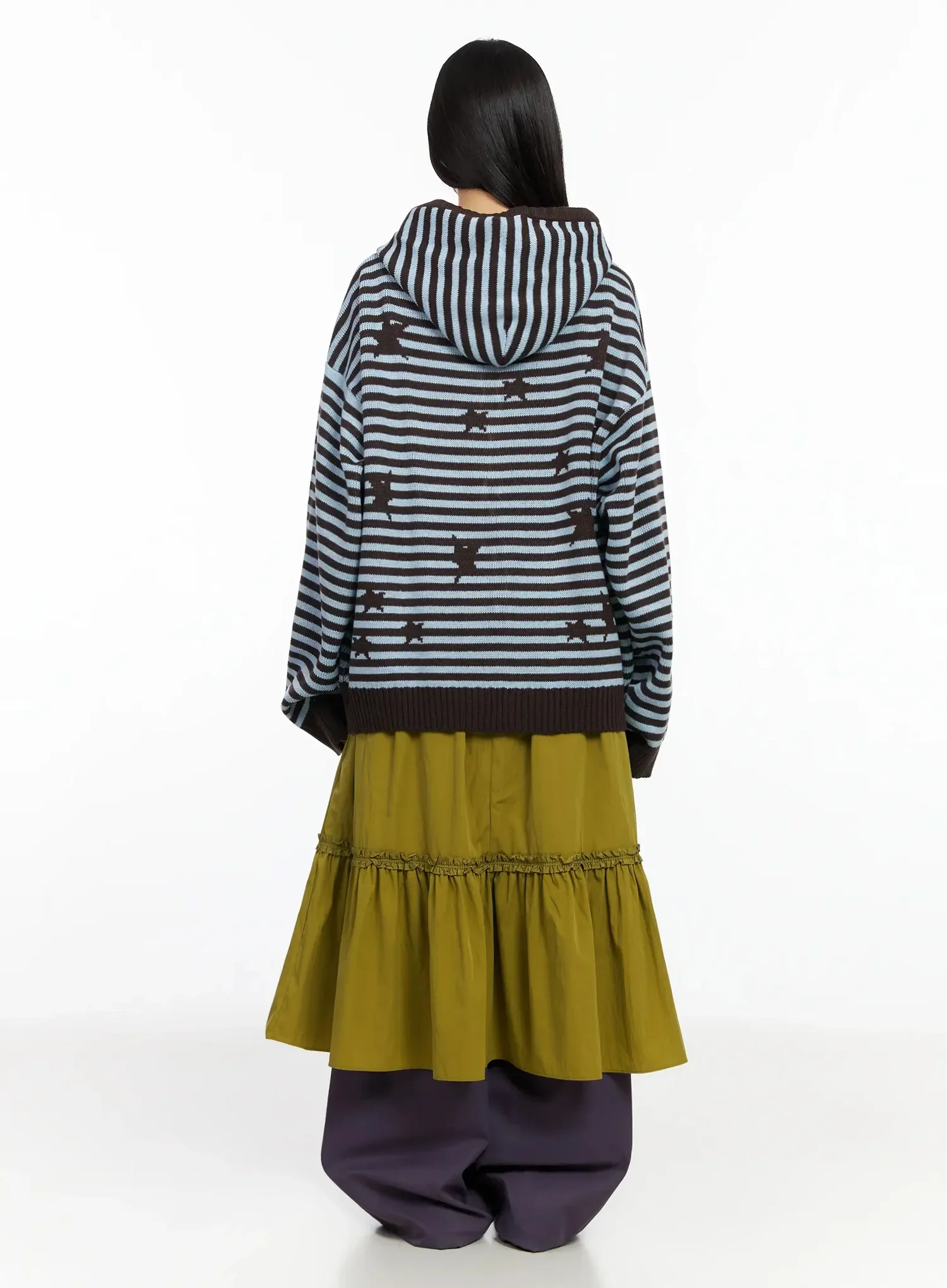 Striped Star Pattern Zip-Up Hoodie IA523 - Image 12