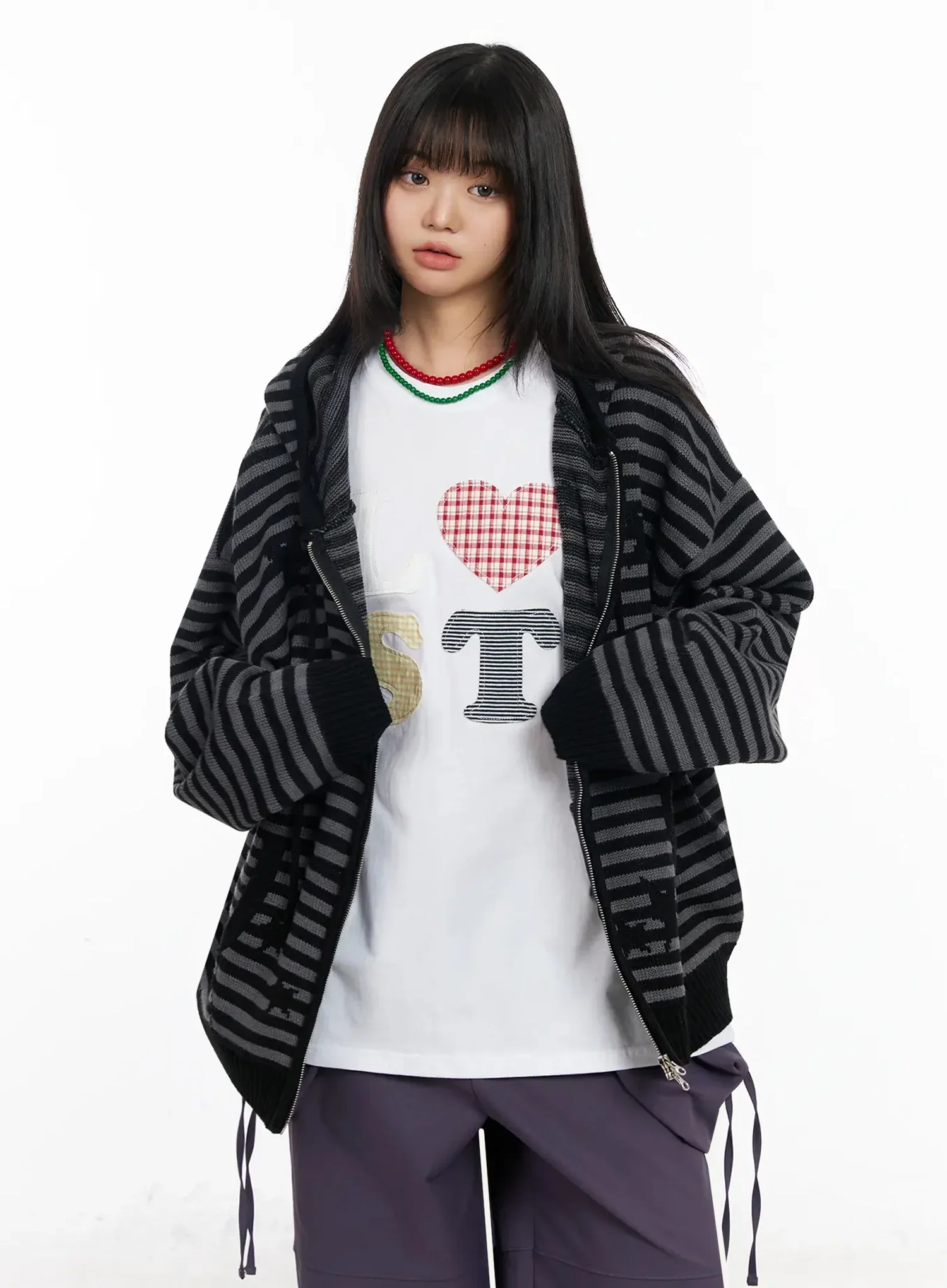Striped Star Pattern Zip-Up Hoodie IA523 - Image 15