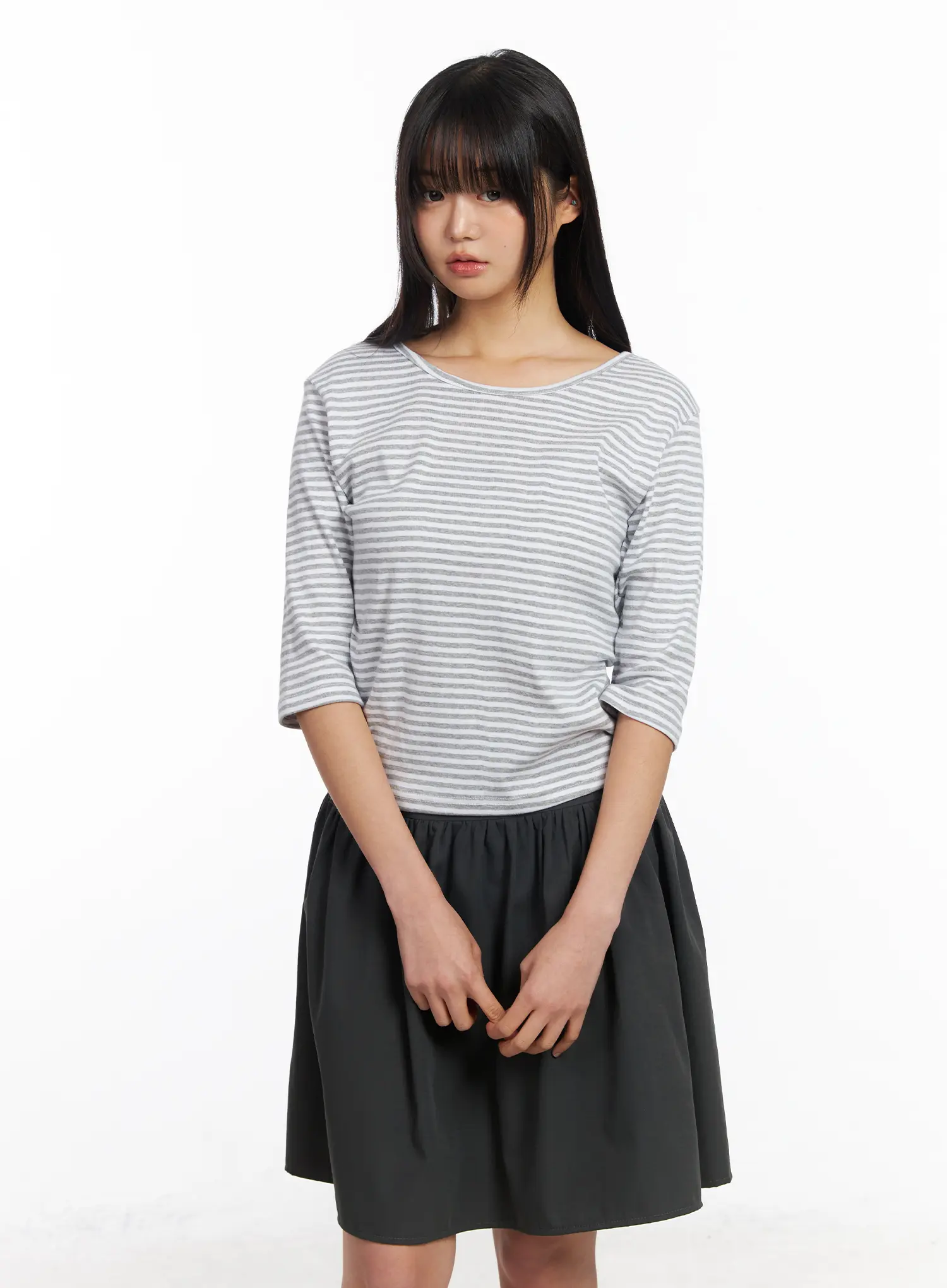 Striped Three-Quarter Sleeve Shirt CF506 - Image 3
