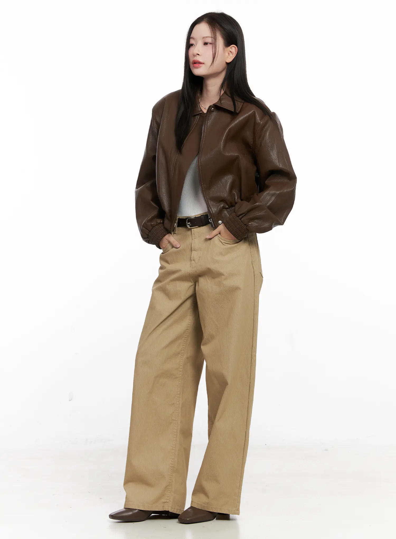 Striped Wide Leg Cotton Pants CO531 - Image 5