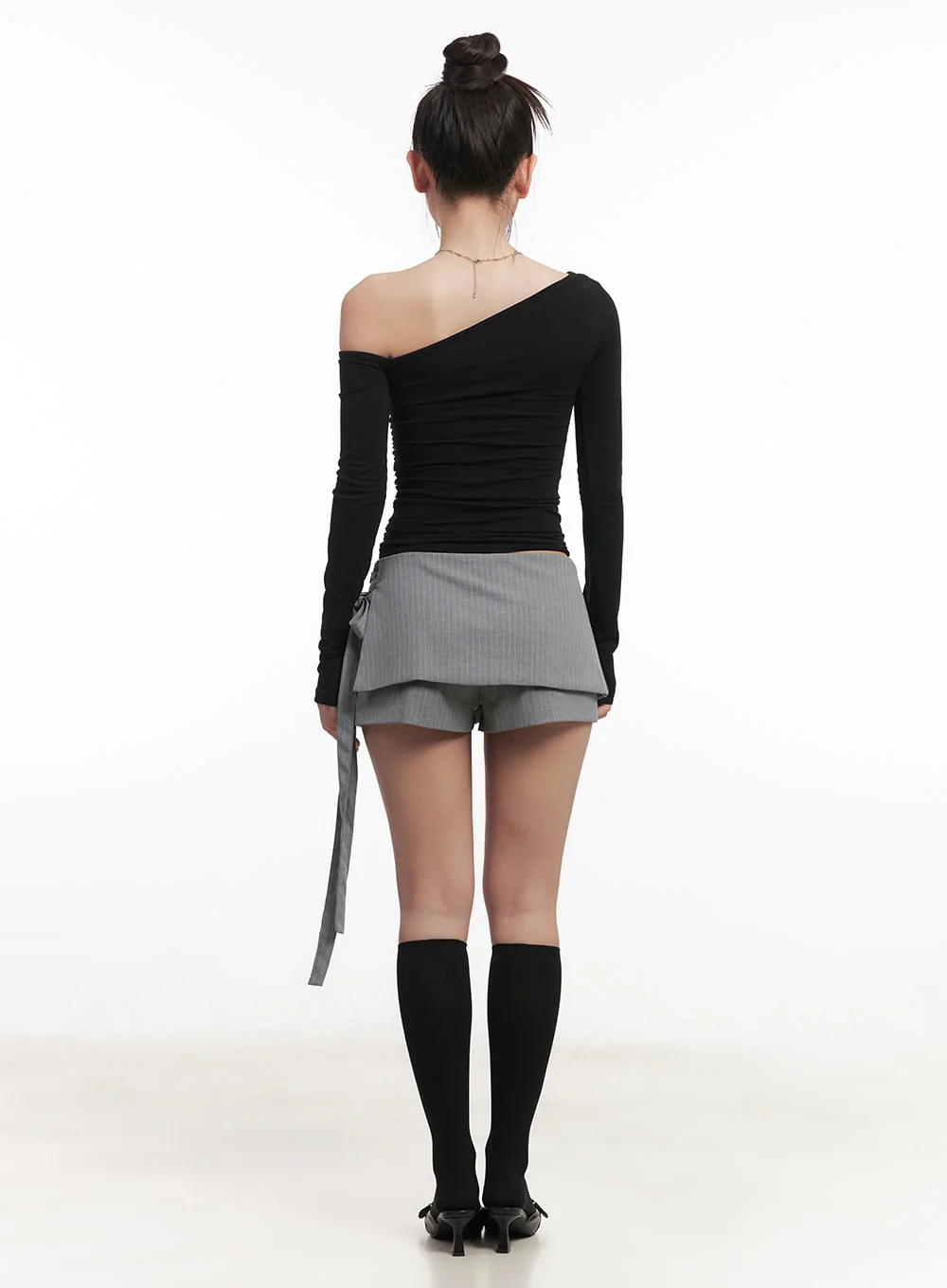 Striped Wrap Mini Skort CM528 - Image 4