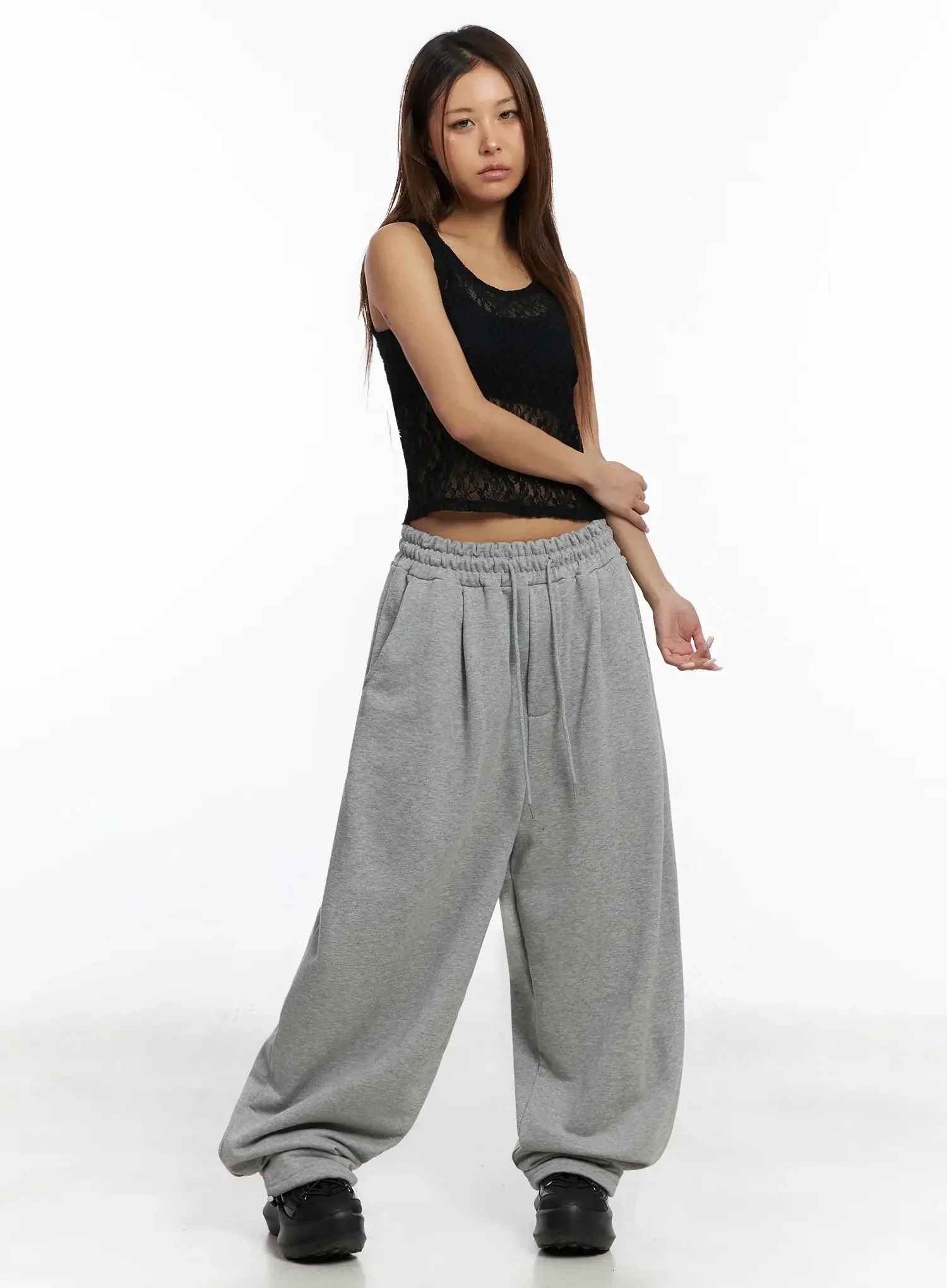Studded Cross Baggy Sweatpants IY501 - Image 5