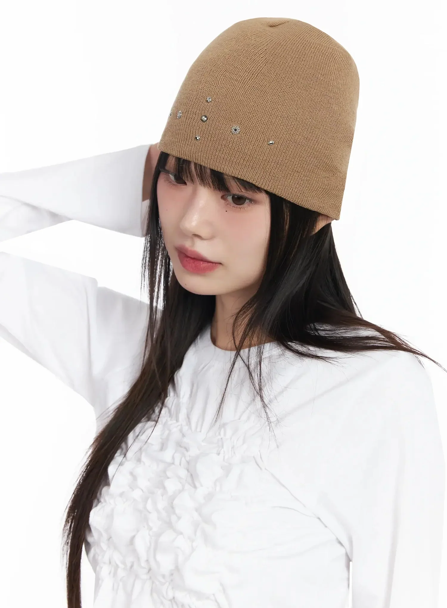 Studded Knit Beanie IM530 - Image 2