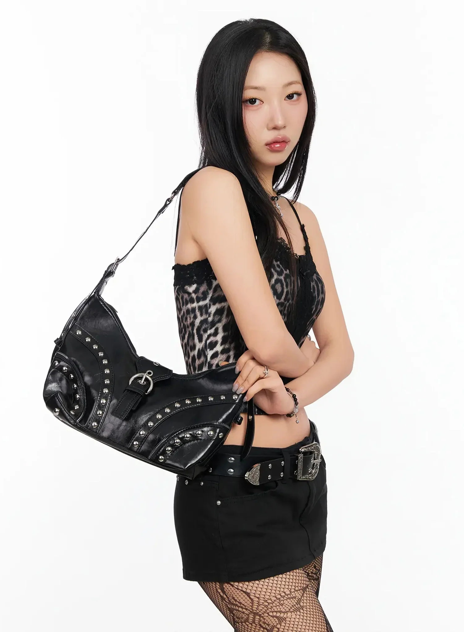 Studded Shoulder Bag IA507 - Image 4