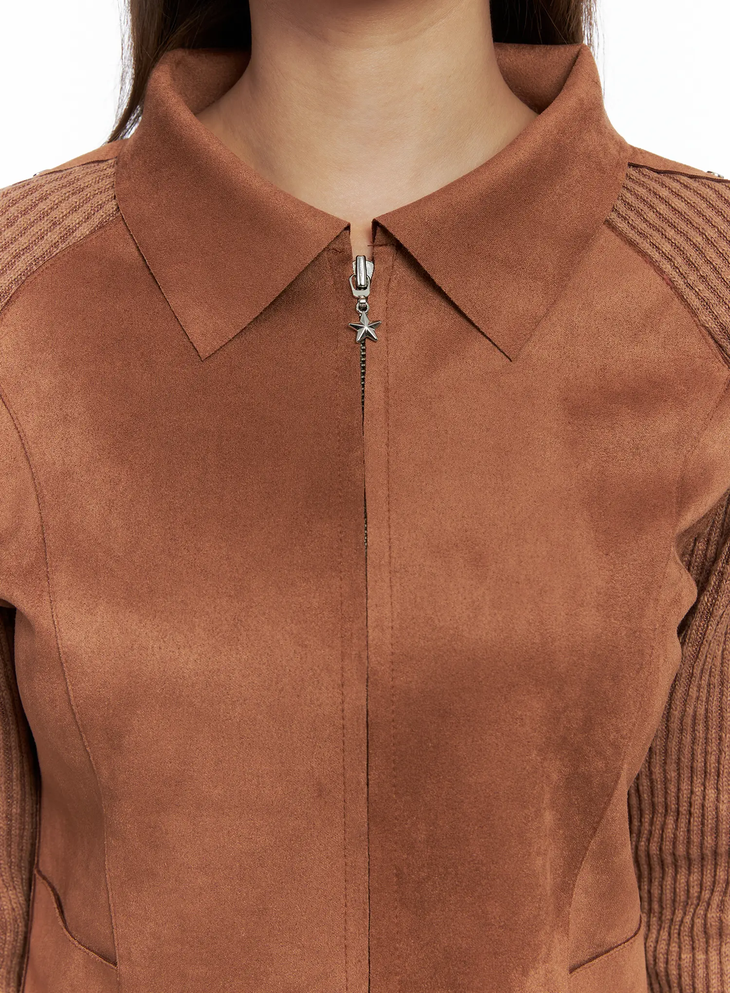 Suede Studded Crop Jacket CS504 - Image 8
