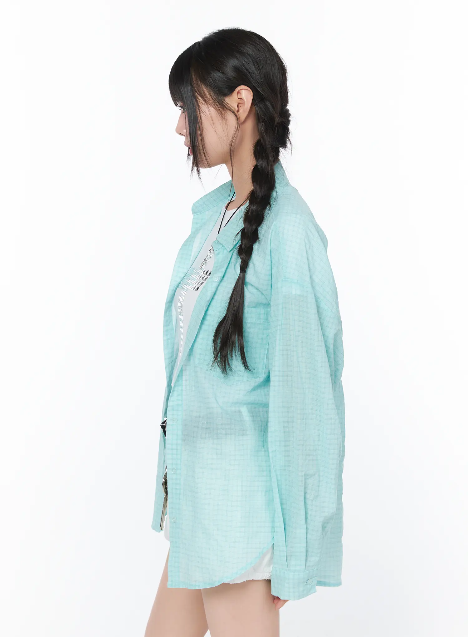 Summer Checkered Button-Up Shirt CA528 - Image 8