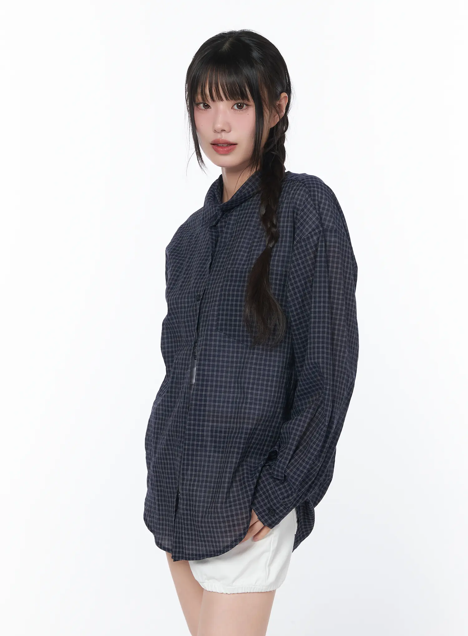 Summer Checkered Button-Up Shirt CA528 - Image 9