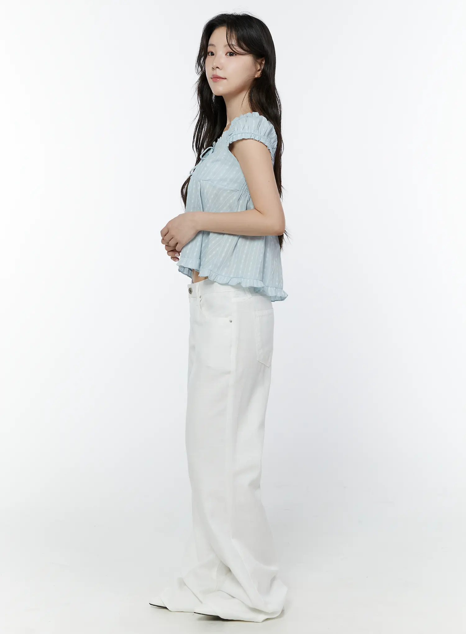 Summer Cotton Bootcut Pants IY507 - Image 6